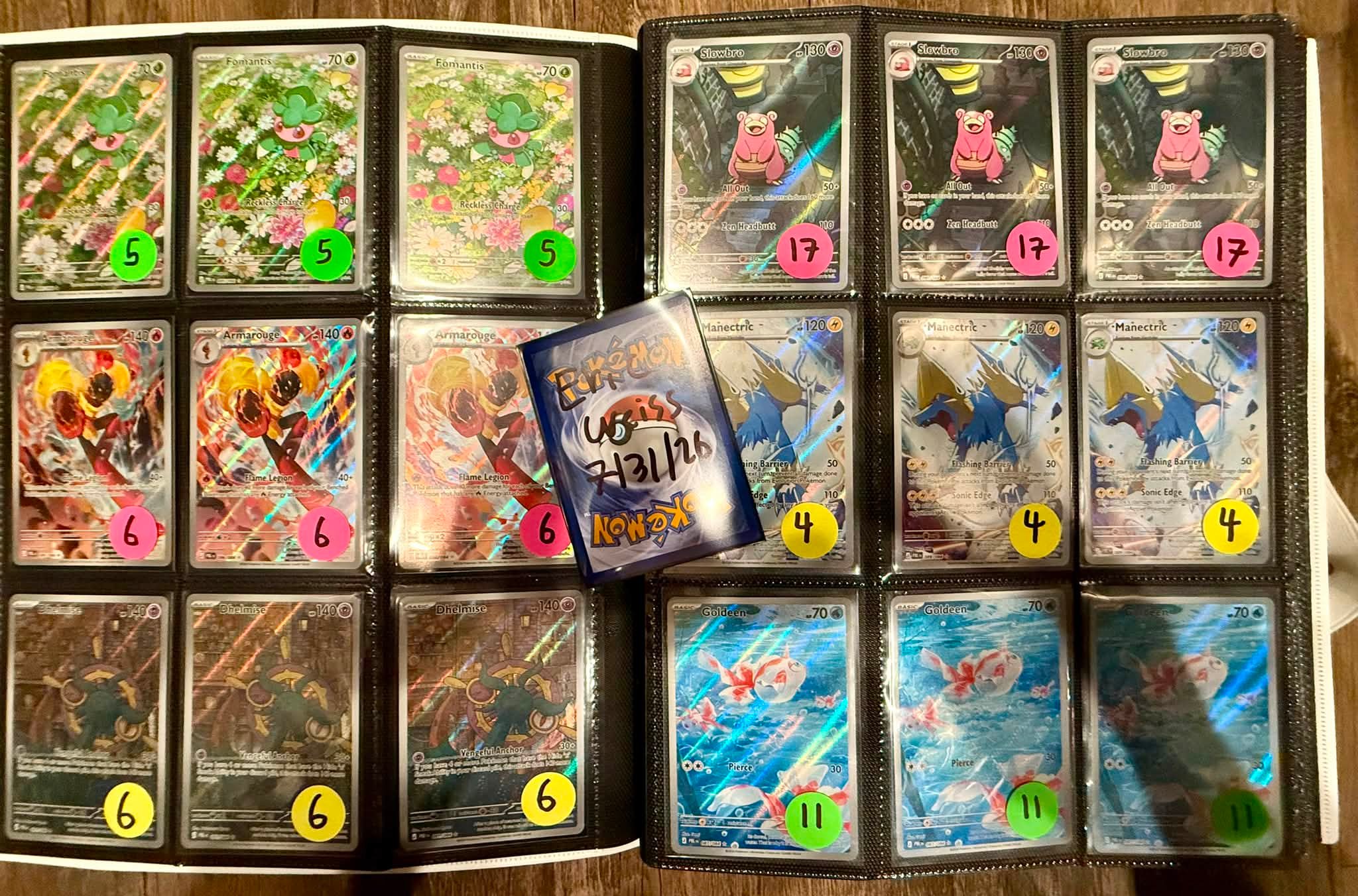 Various Pokémon cards for sale with updated pricing