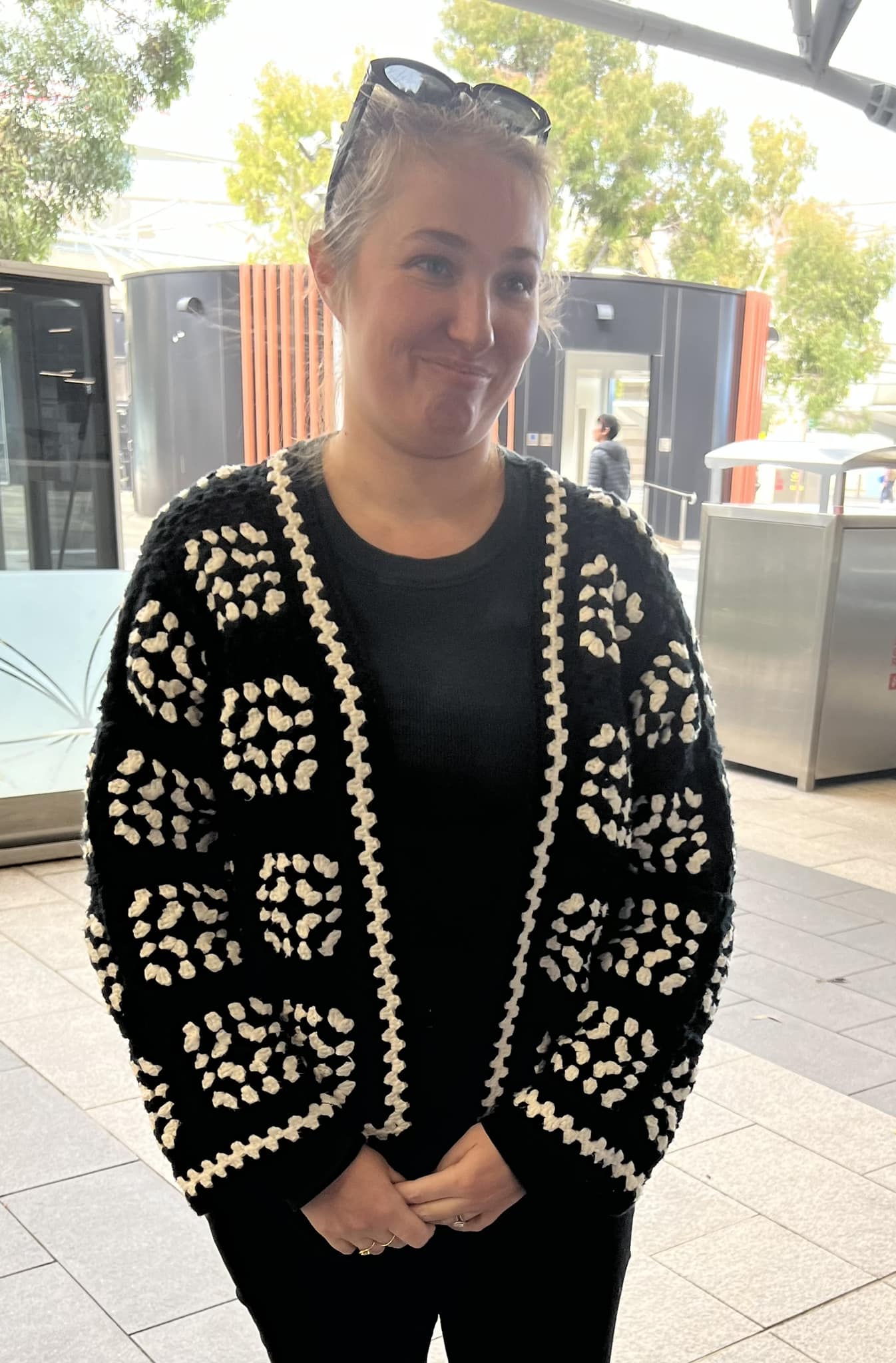 Custom made crochet cardigan using bamboo yarn