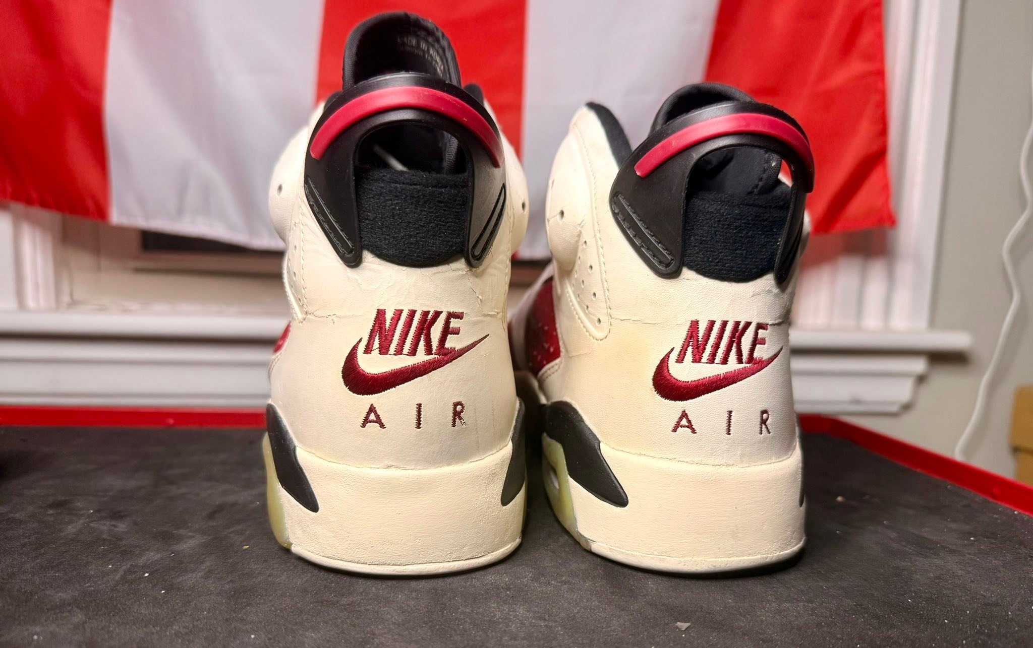 Restored 1991 Air Jordan 6 Carmine sneakers