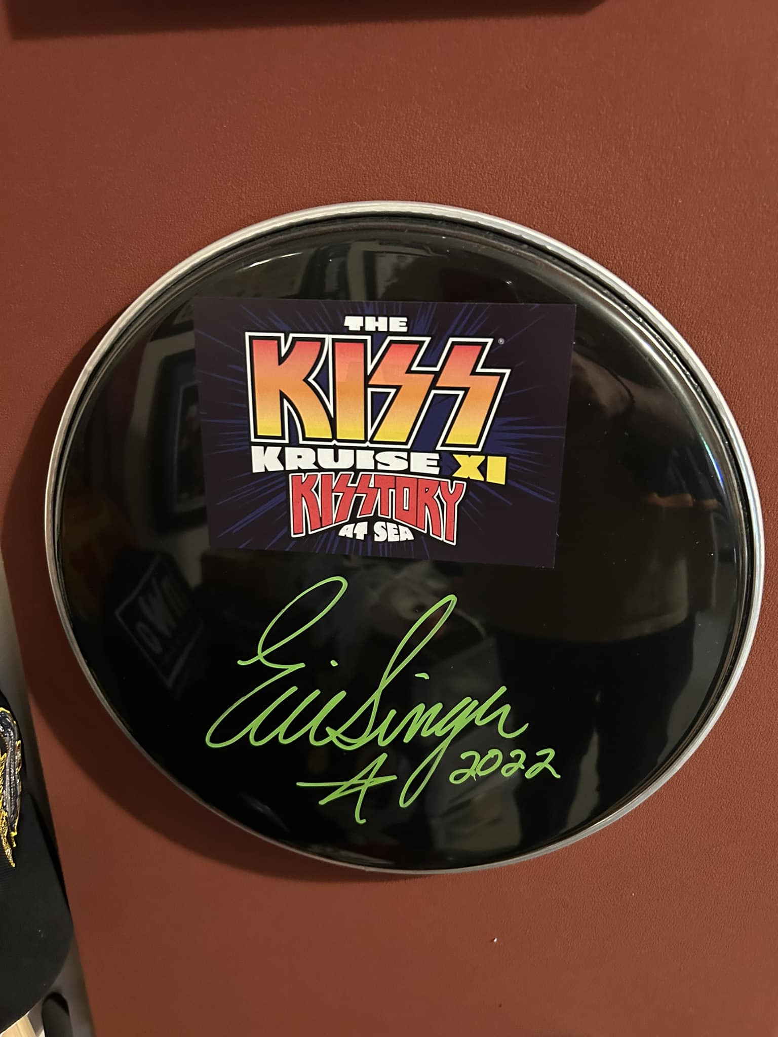 Kiss Eric Singer Signed Drum Head Autograph for Sale