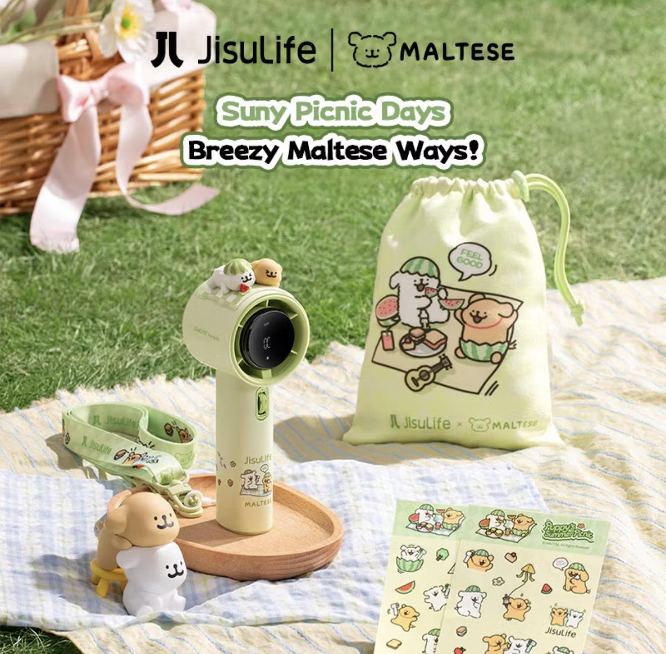 JisuLife x Maltese Pro1 モルチーズハンディファン 限定版 🎁🌬️ 【JisuLife x Maltese】Handheld Fan Pro1 便携强风扇— 超实用