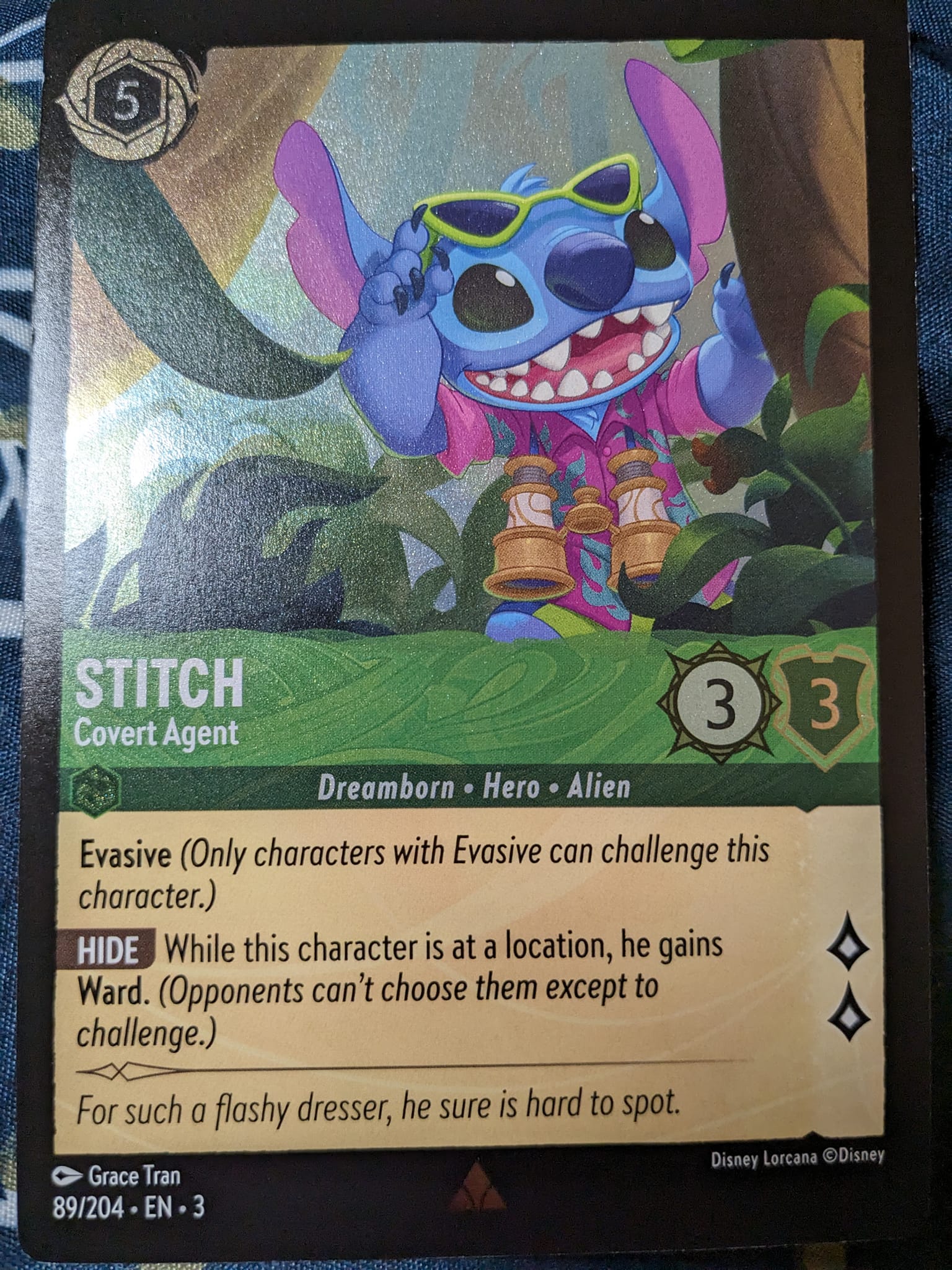 Why is Stitch Carefree Snowboarder missing from Disney Lorcana app