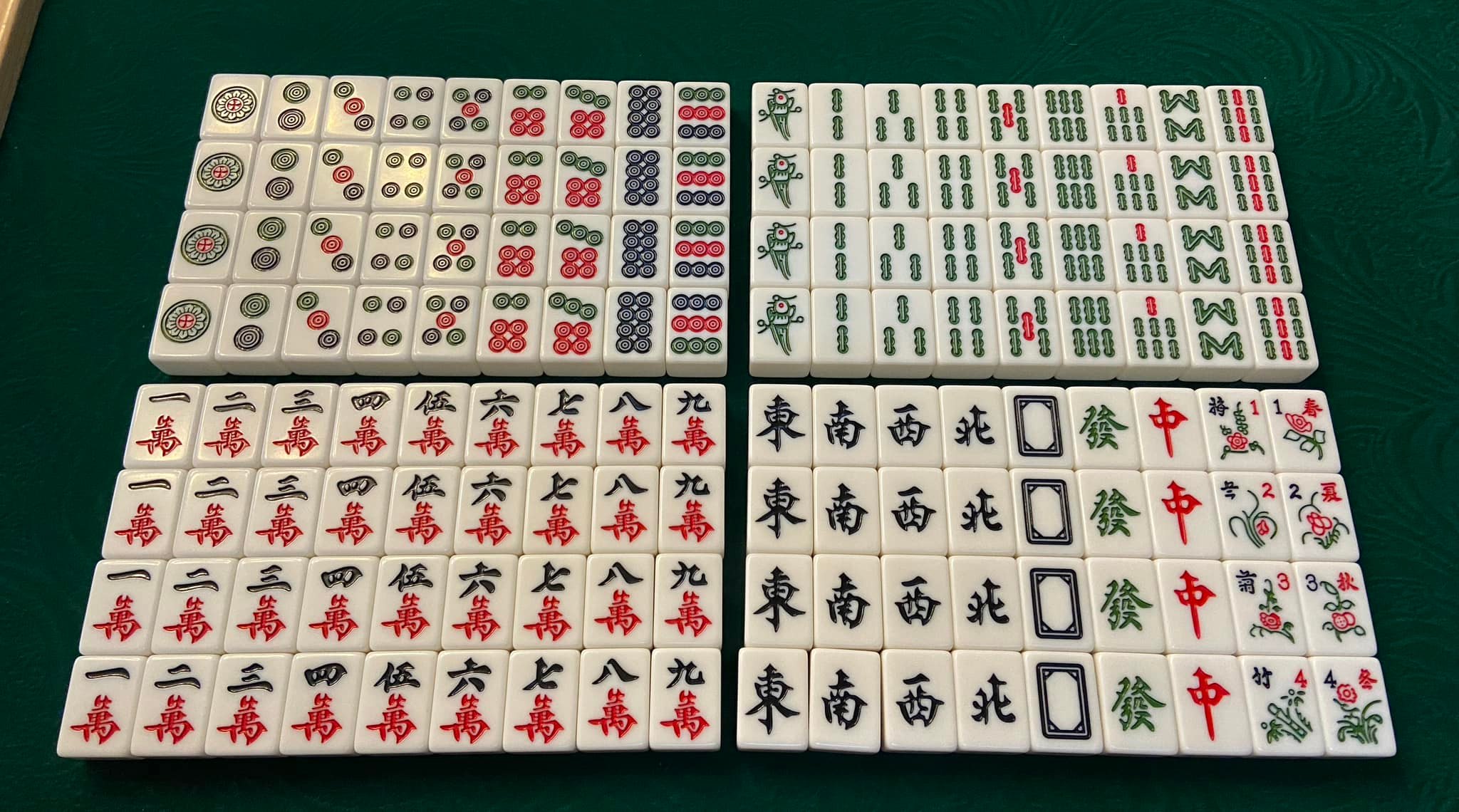 Chinese Mahjong Playing Cards - 144 Card Portable Set With Traditional Design
