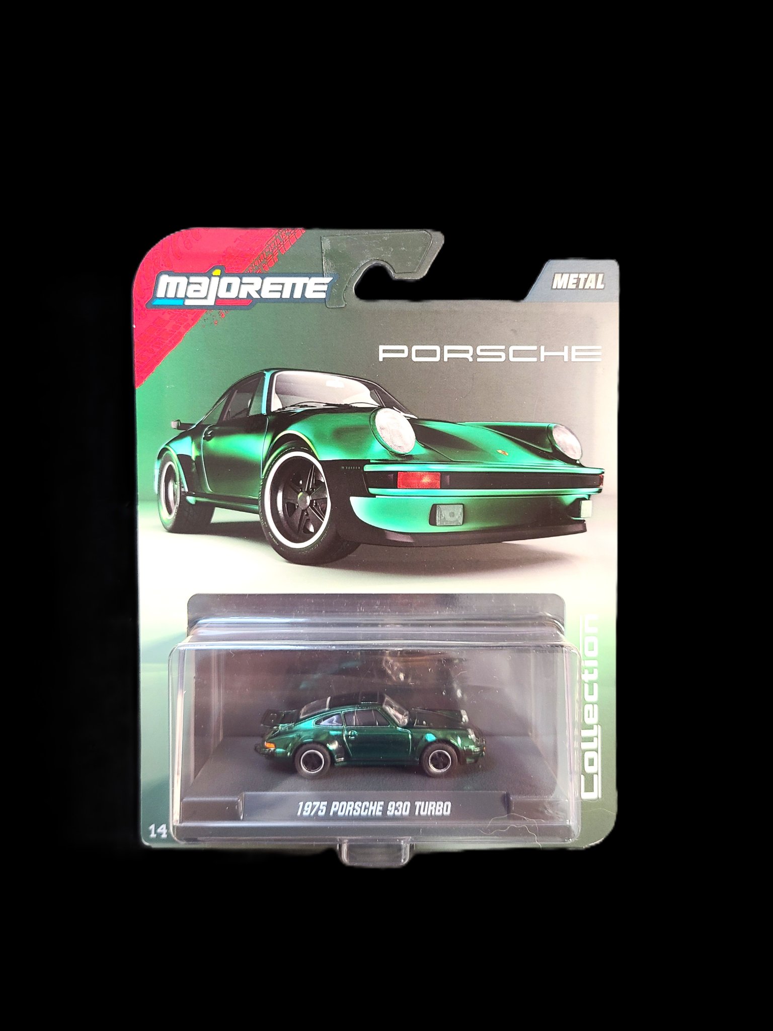 2025 Majorette Metal Series 1975 Porsche 930 Turbo in Chrome Green