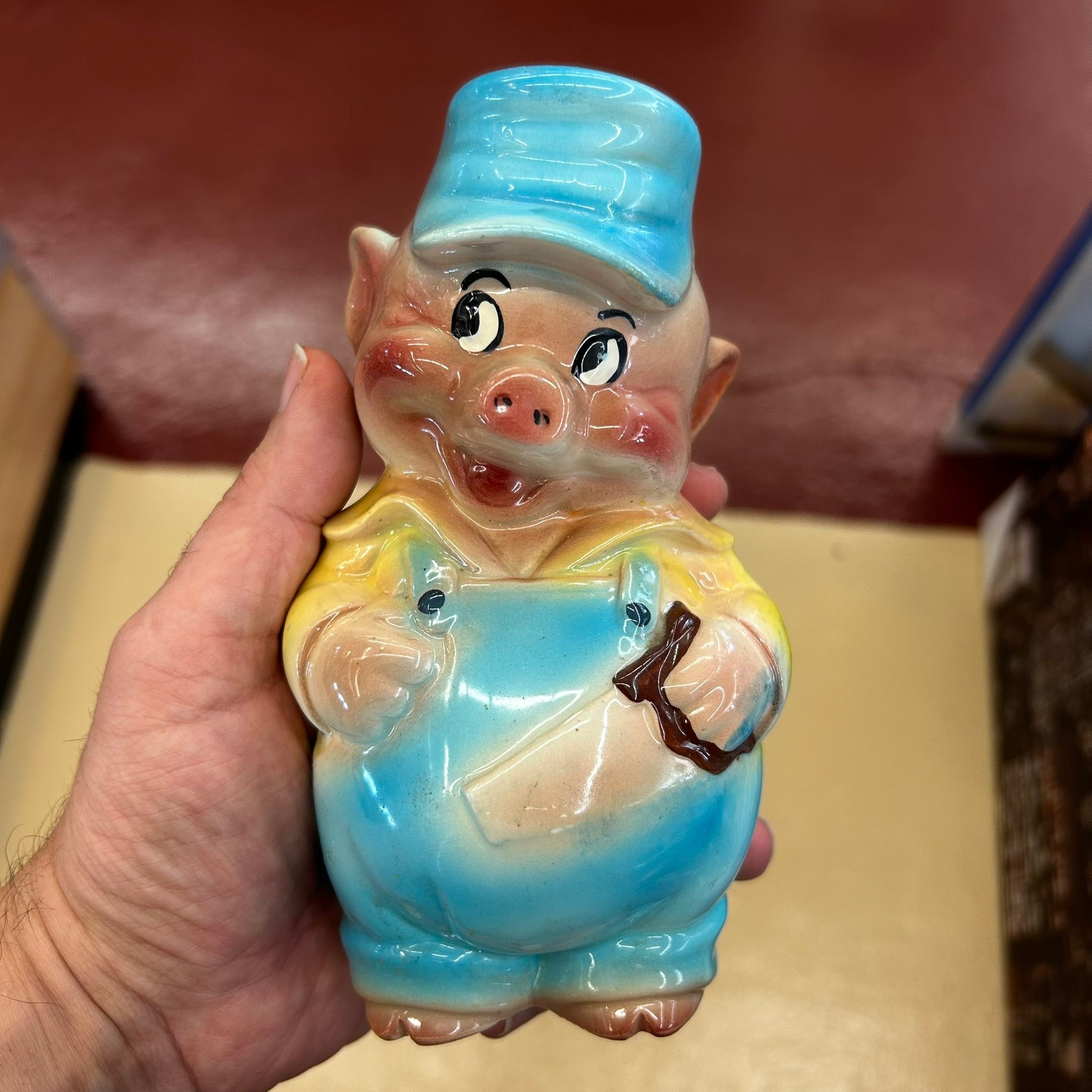 Rare 1950s Hagen Renaker Practical Pig ceramic bank