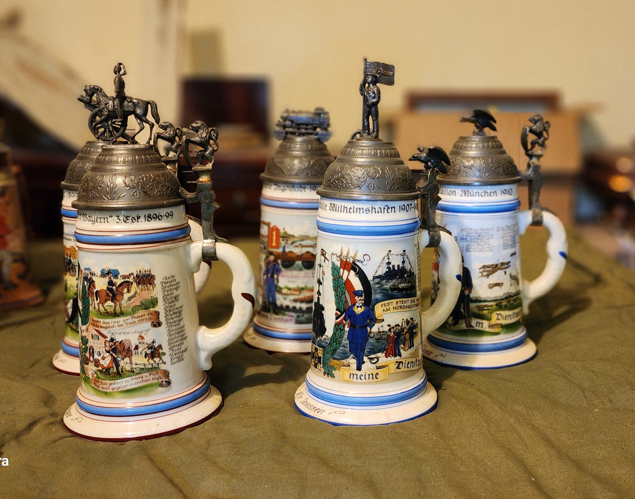 Selling WW1 German Regimental Beer Steins reproductions in