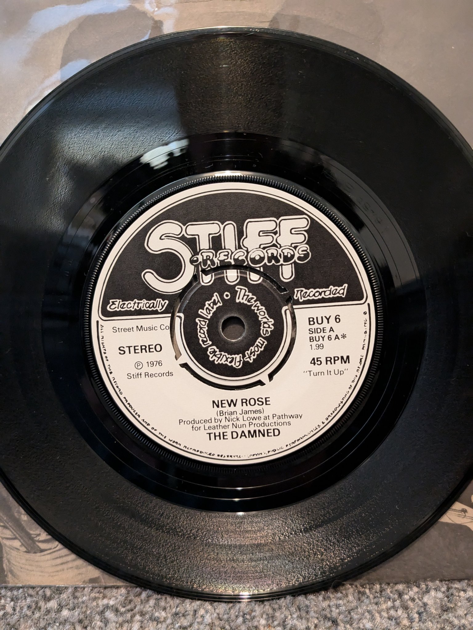 First pressing of The Damned's New Rose album