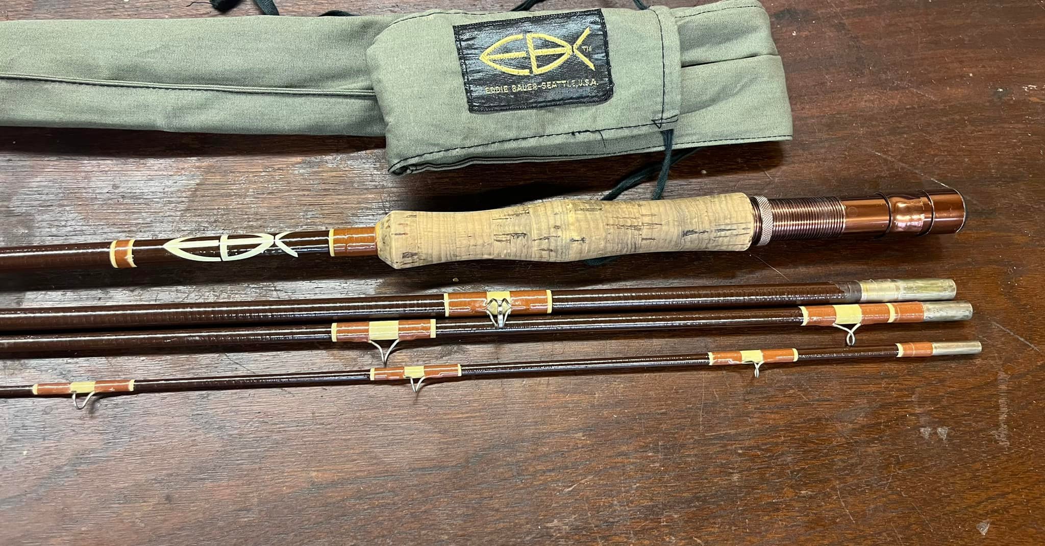 eddie bauer fishing pole Custom Embroidery or DTF Print - Bauer - Short Sleeve Shirt. EB608 Features a cape back with mesh ventilation and hook and loop Eddie Bauer custom fiberglass fly