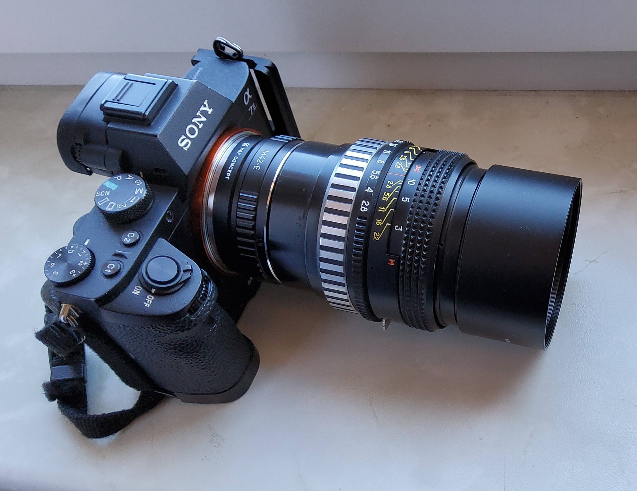 Unlocking aperture on MC Volna-3 80mm f/2.8 lens