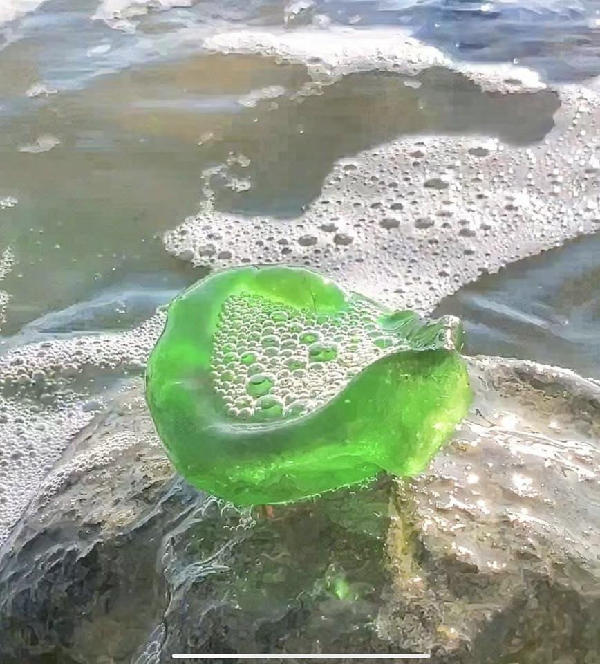 Japanese fishing floats and sea glass found on Midway Island and