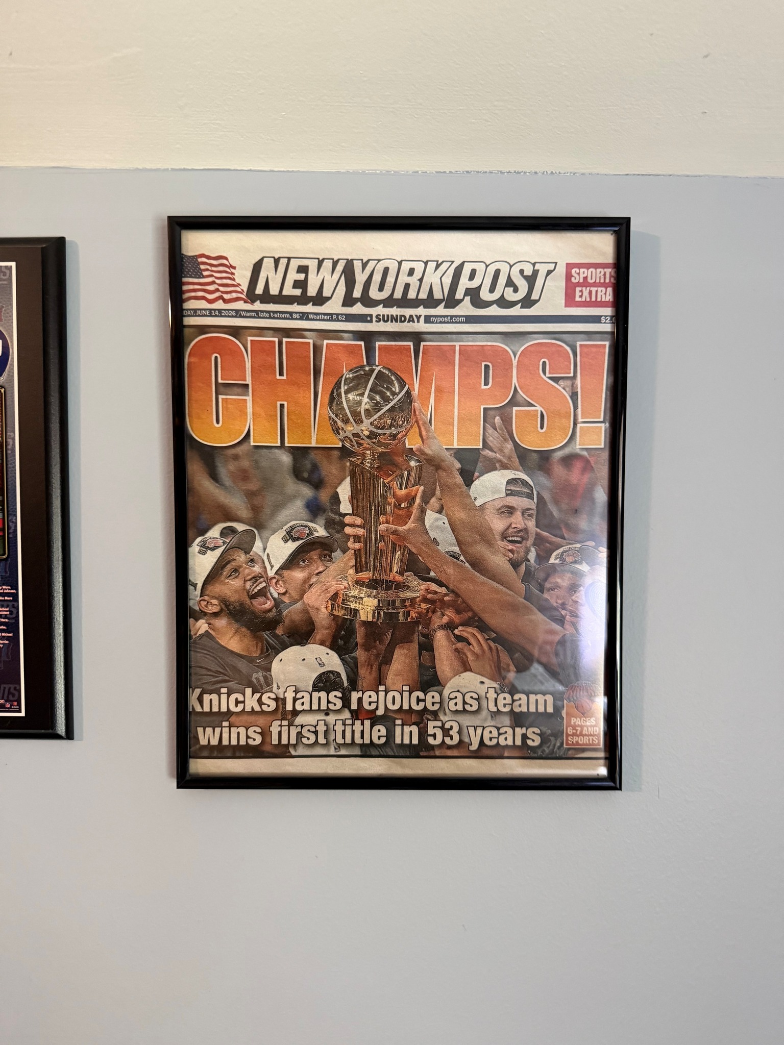 New York Knicks championship win featured on NY Post cover