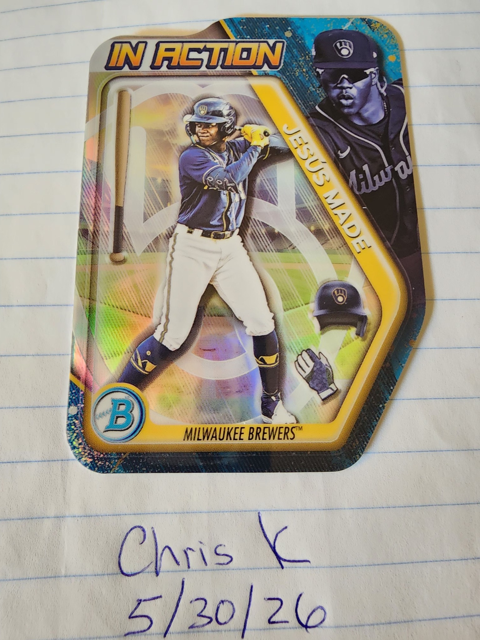 Jesus Made 2025 Bowman In Action Die Cut baseball card auction