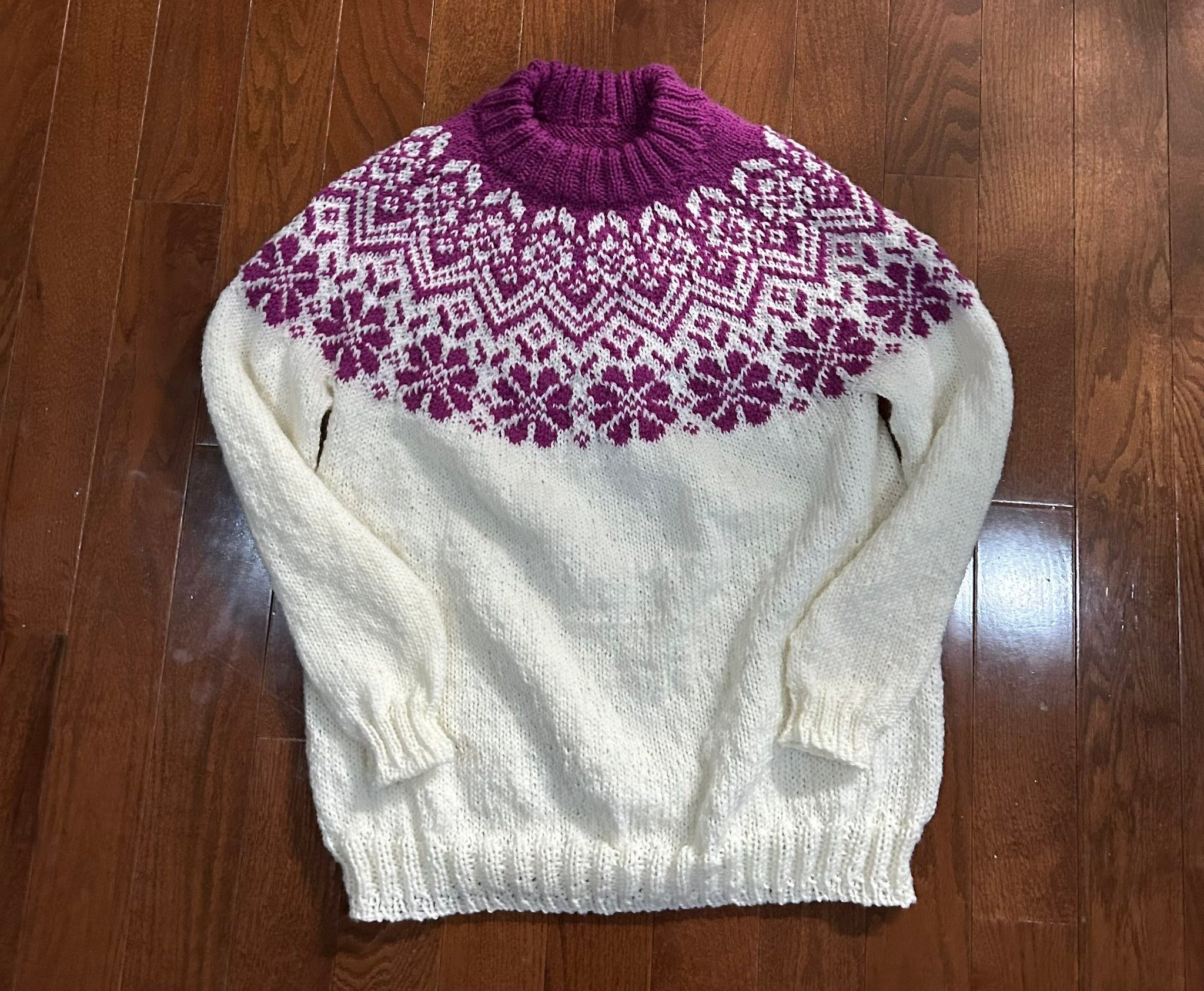 Bloom pullover sweater with colorwork details