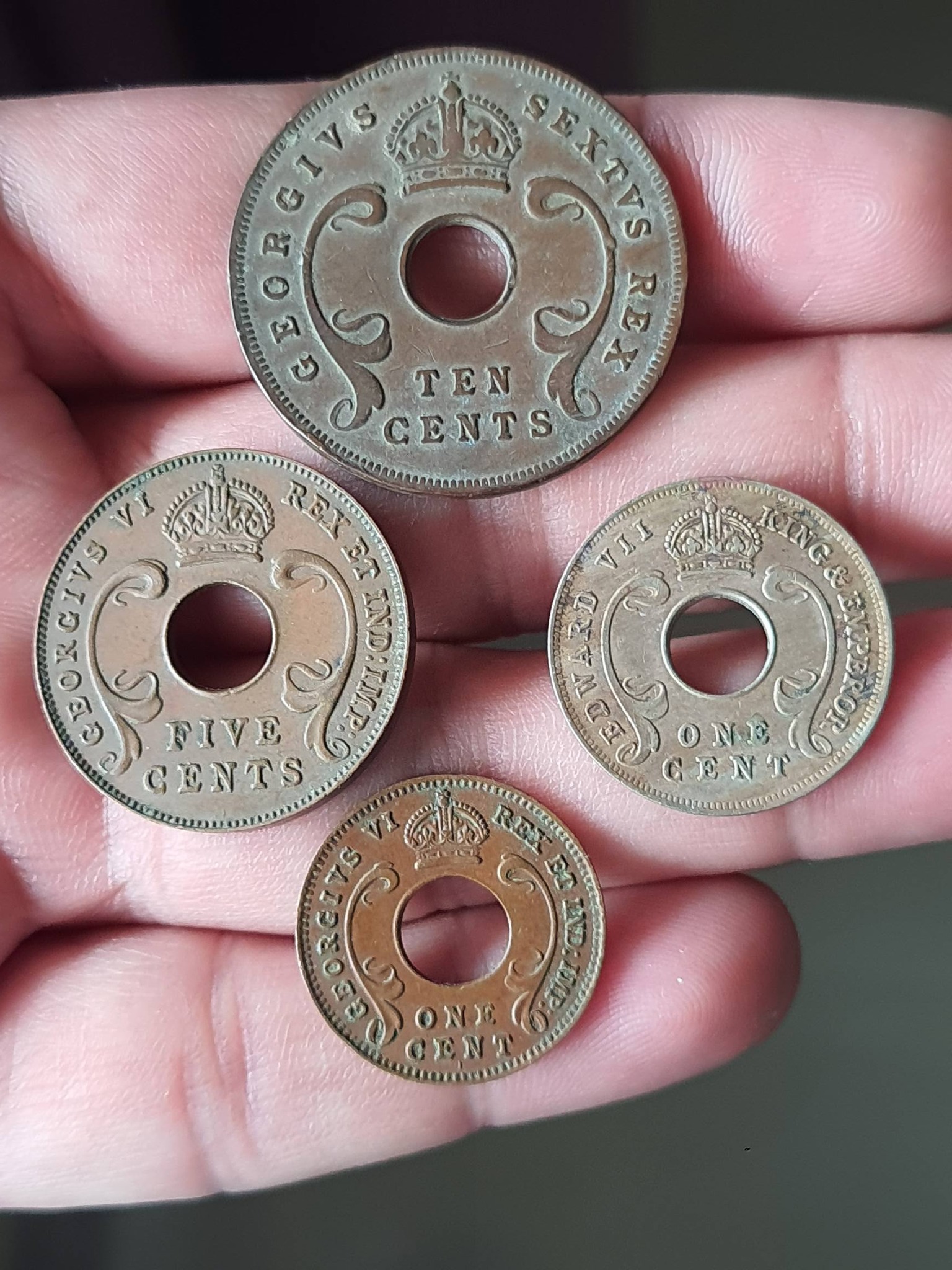 East Africa coins from 1909 to 1951