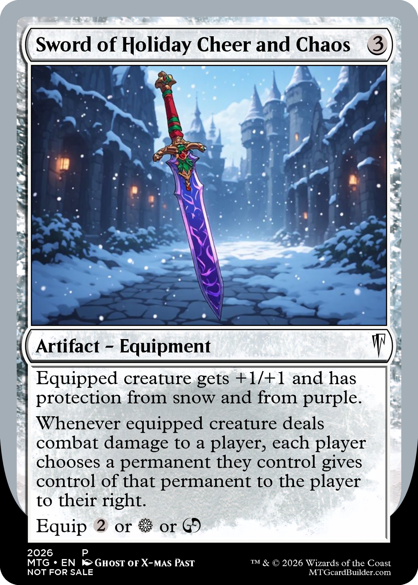 Sword of Chaos and Holiday Cheer custom MTG card