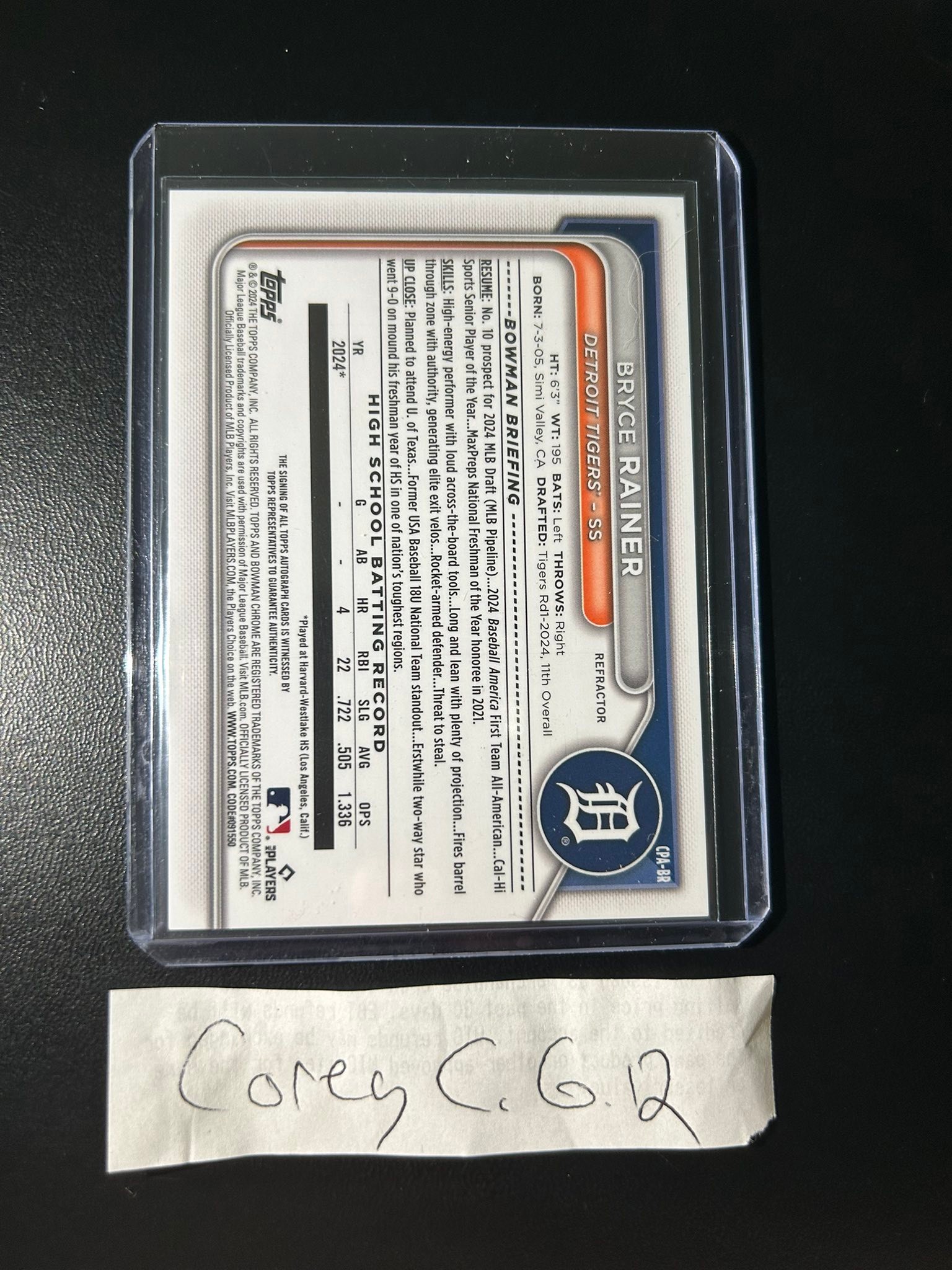 Bryce Rainer Refractor Auto /499 $110 shipped bmwt. X posted