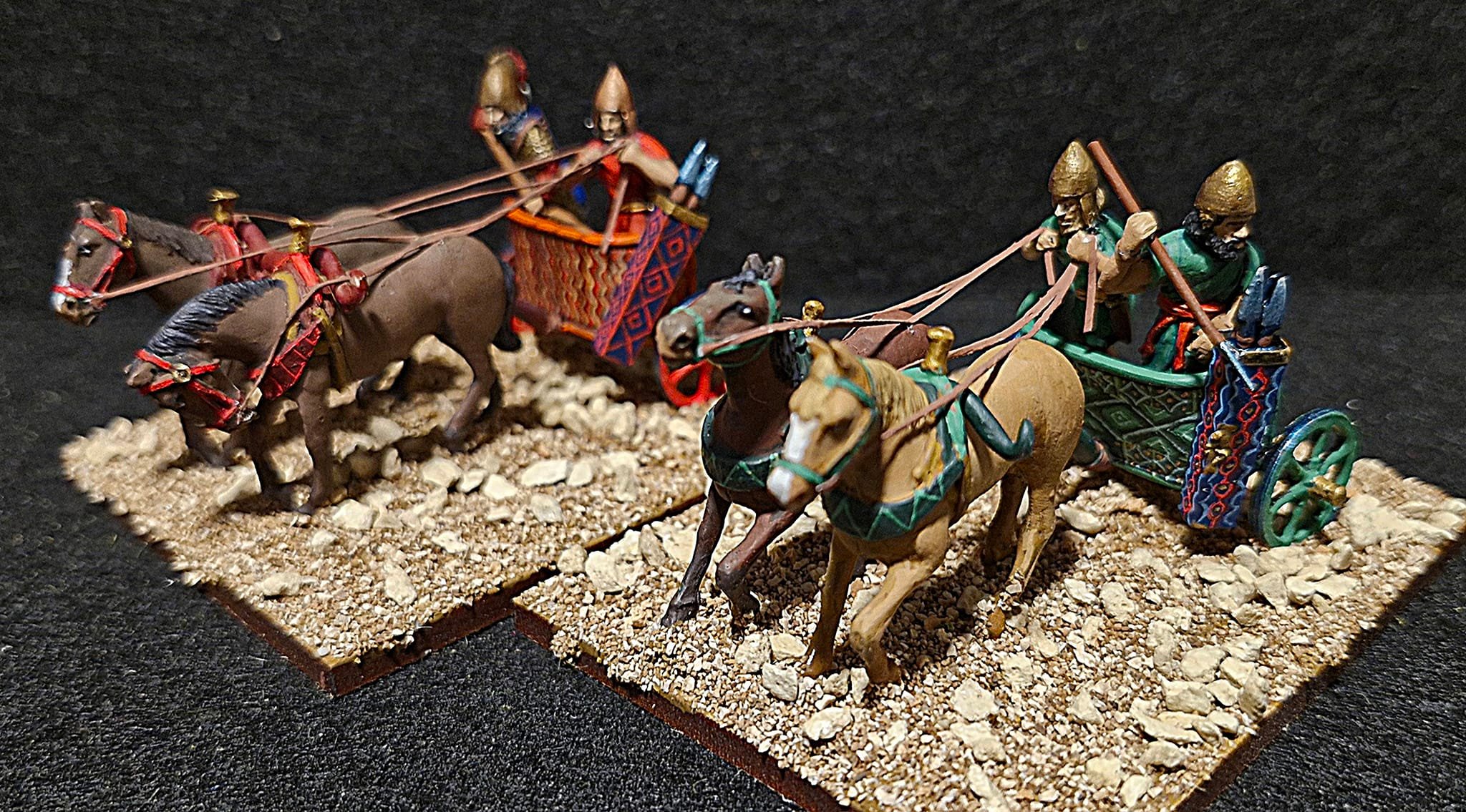 Hebrew chariots. 28mm Castaway Arts minis.