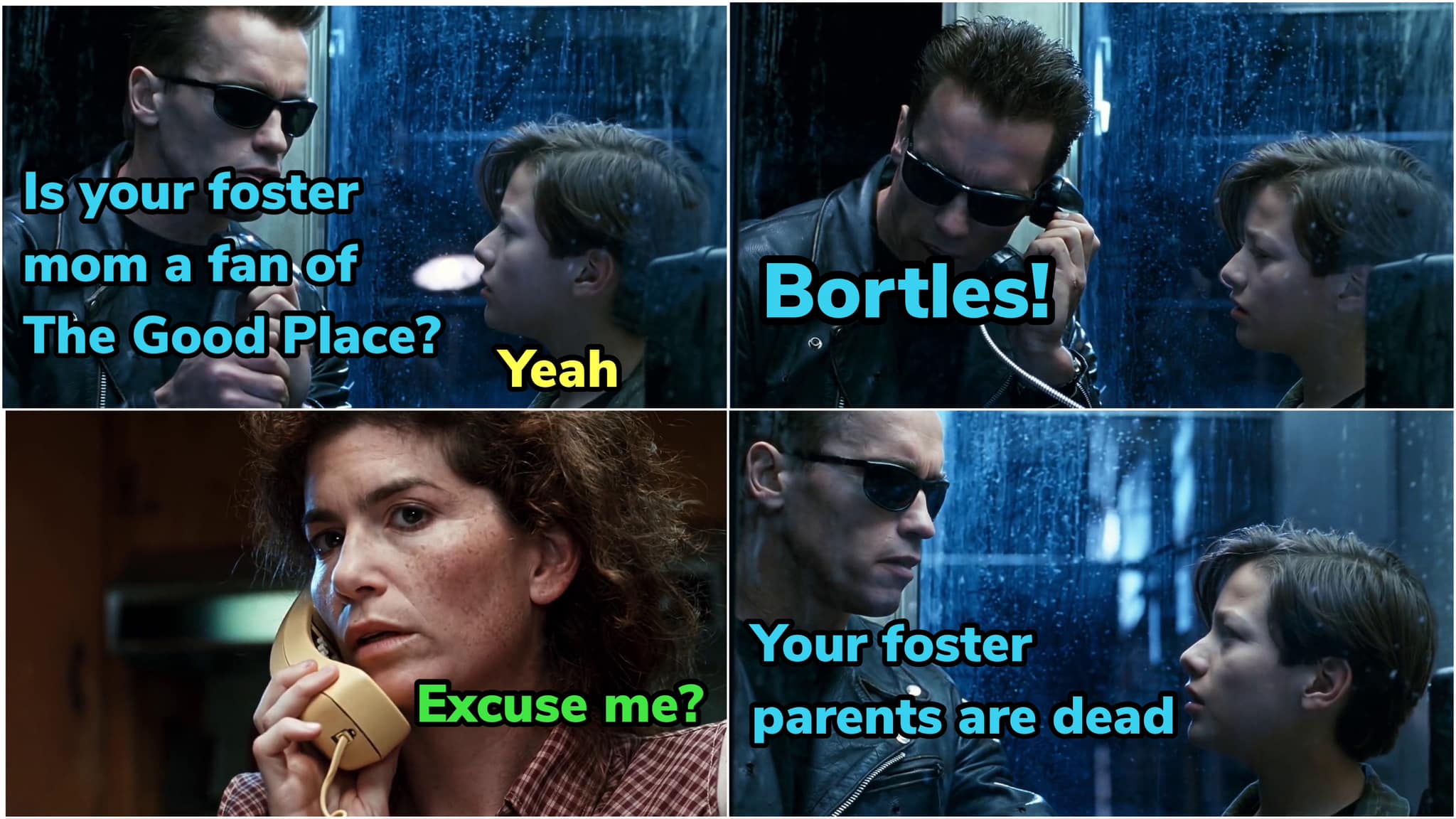 Terminator 2 parody with The Good Place reference