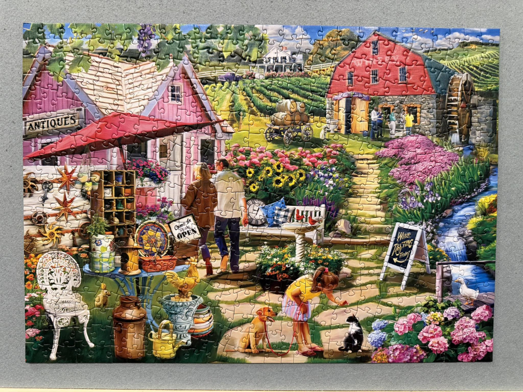 Masterpieces hill village covered bridge puzzle