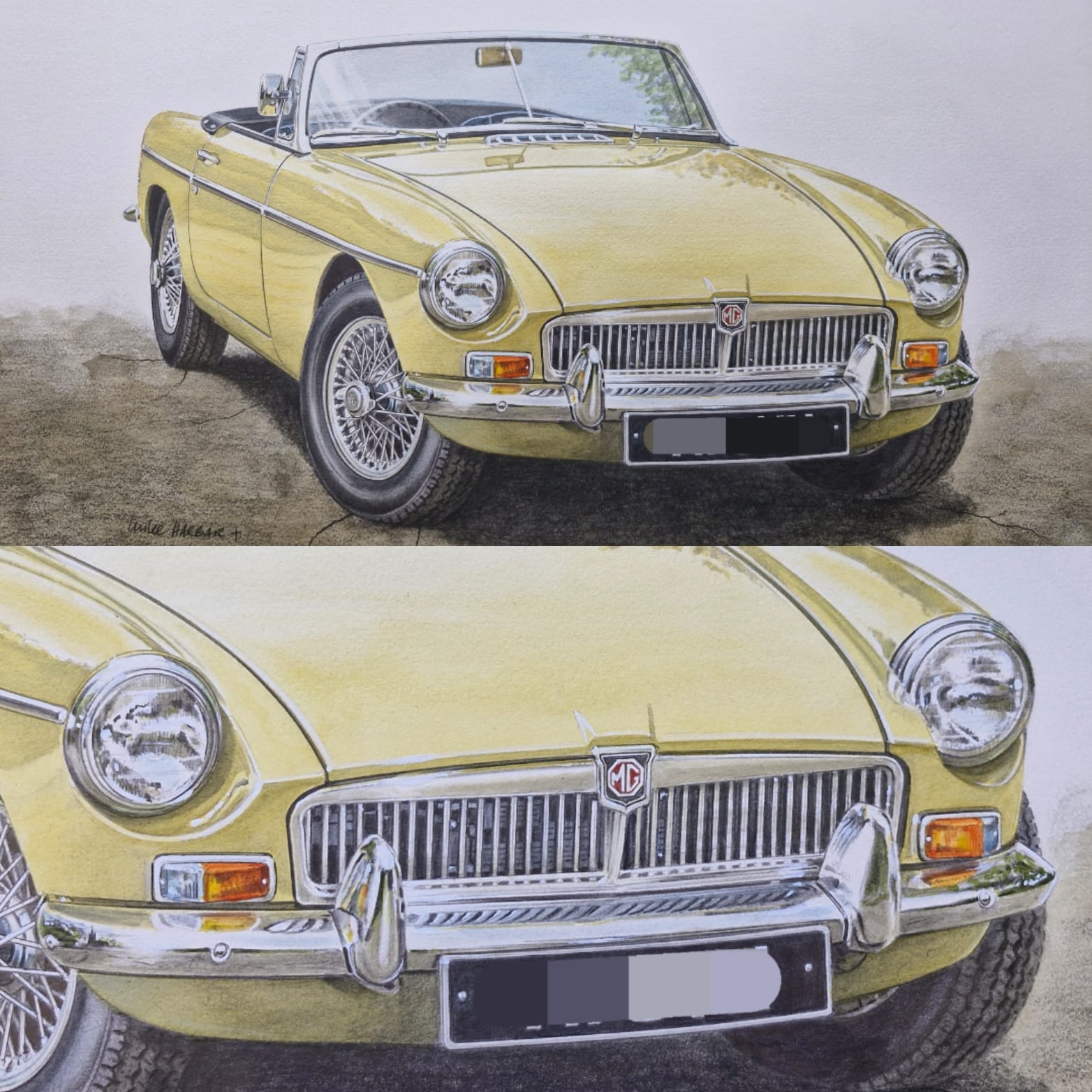 MGB Roadster brochure page cutaway illustration.
