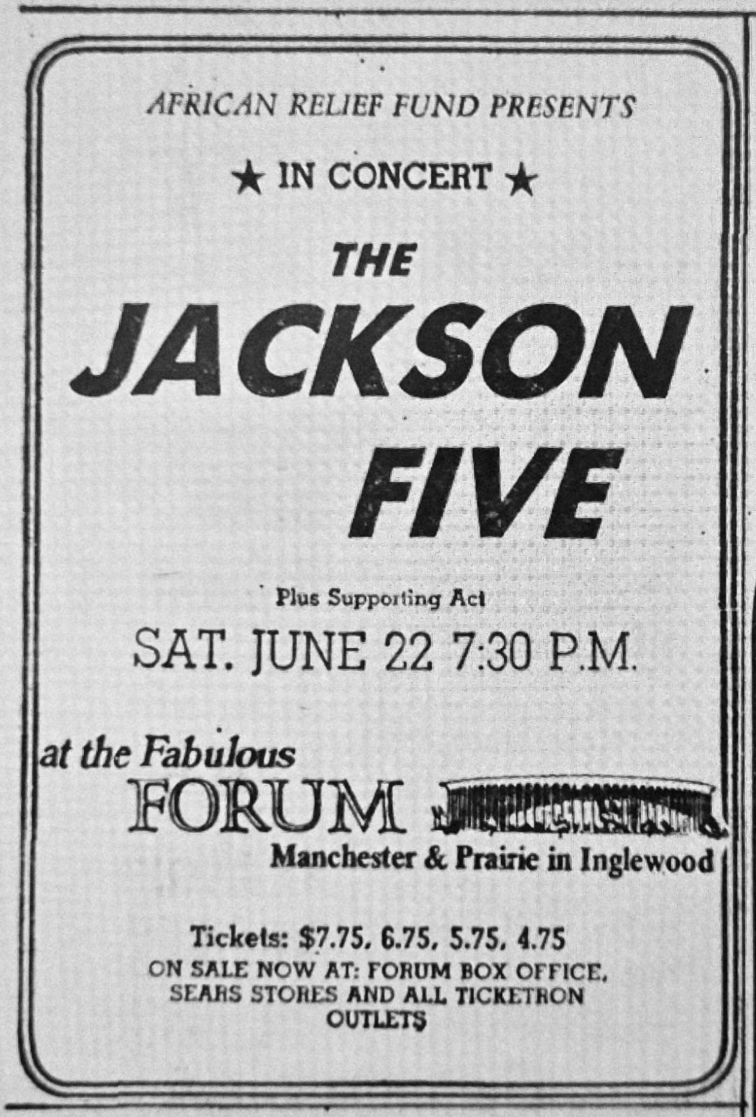 throwback in June 20th, 1970 #jackson5 performed at the Forum in