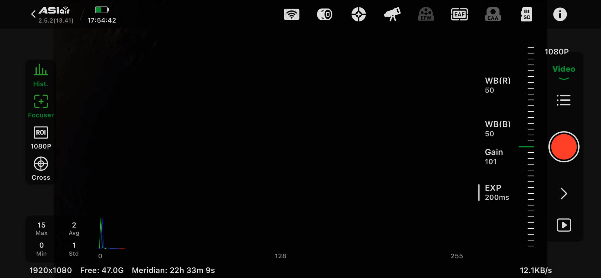 Why is ZWO 662MC camera showing black screen randomly?