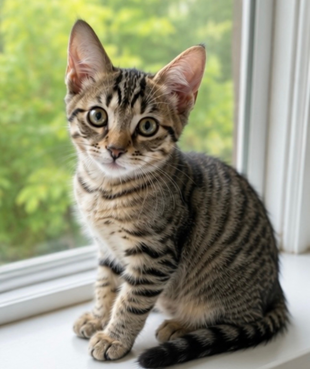 Meet Yoshi, a shy but loving tiger-striped kitten looking for a