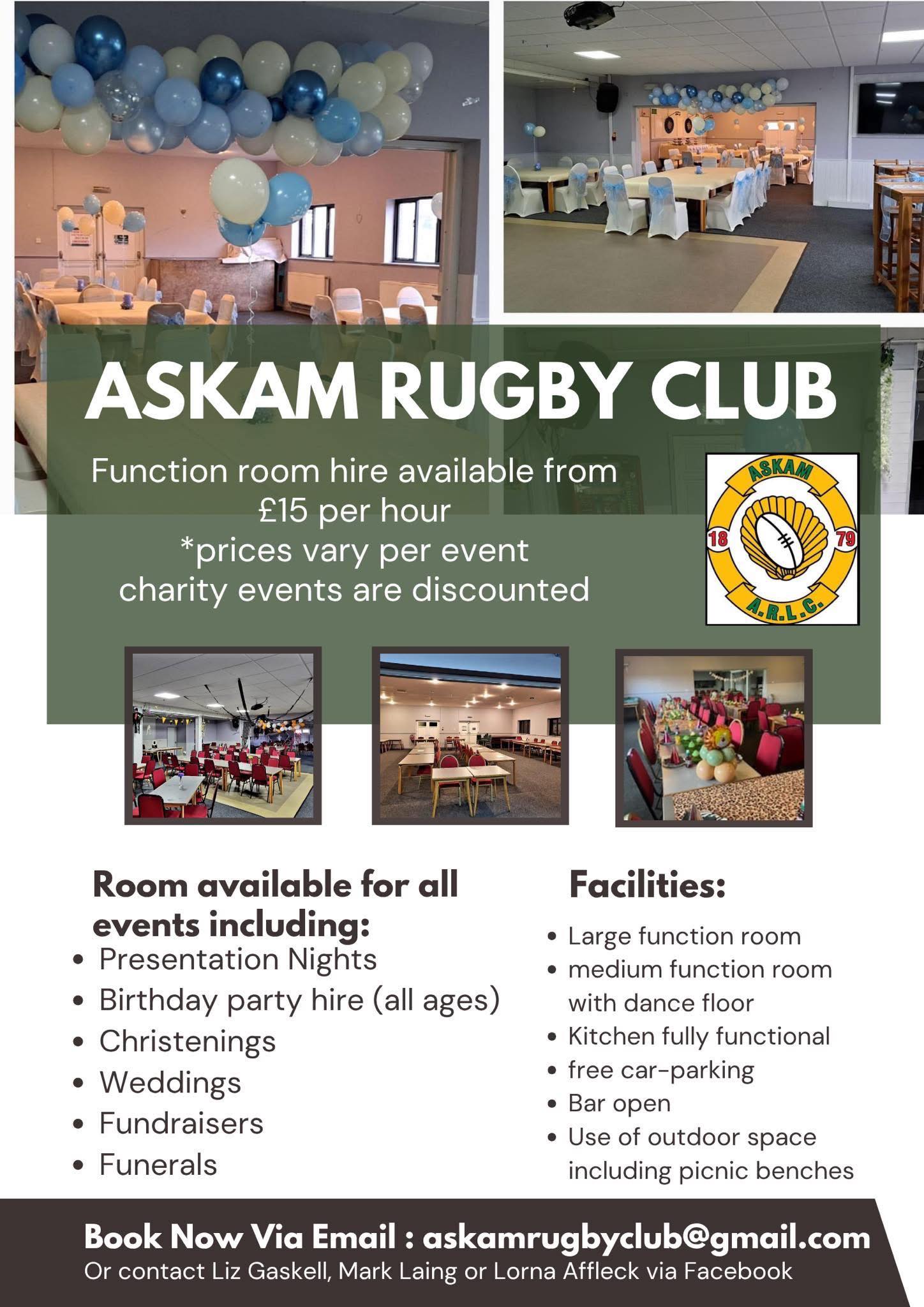 Askam Rugby League Club | 🏉 Askam rugby club function rooms available ...