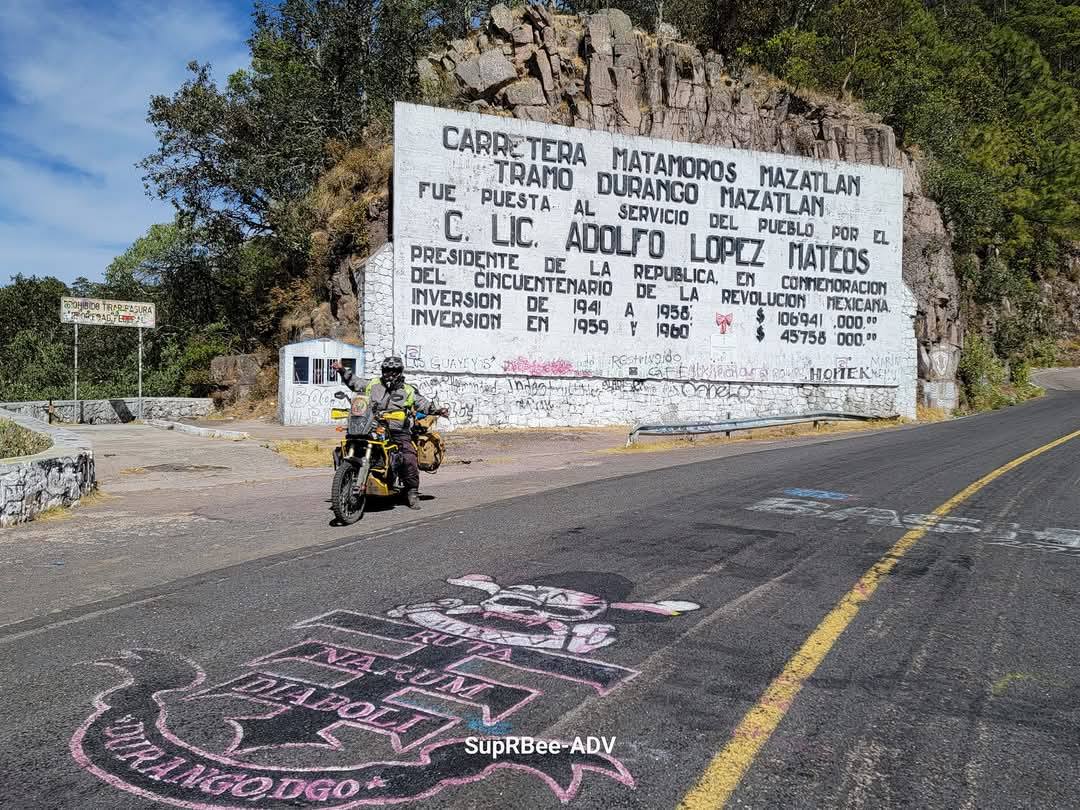 Riding the Espinazo del Diablo highway in Mexico on a Tenere 700