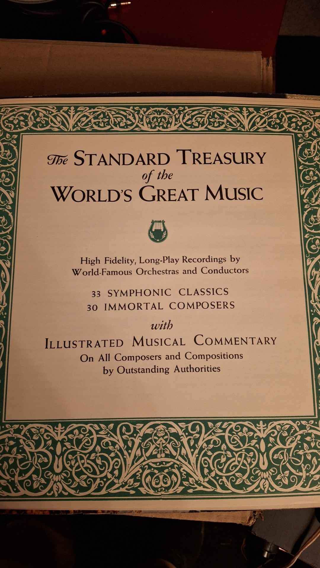 World's Greatest Composers” 12 vinyls, and “Treasury of Great