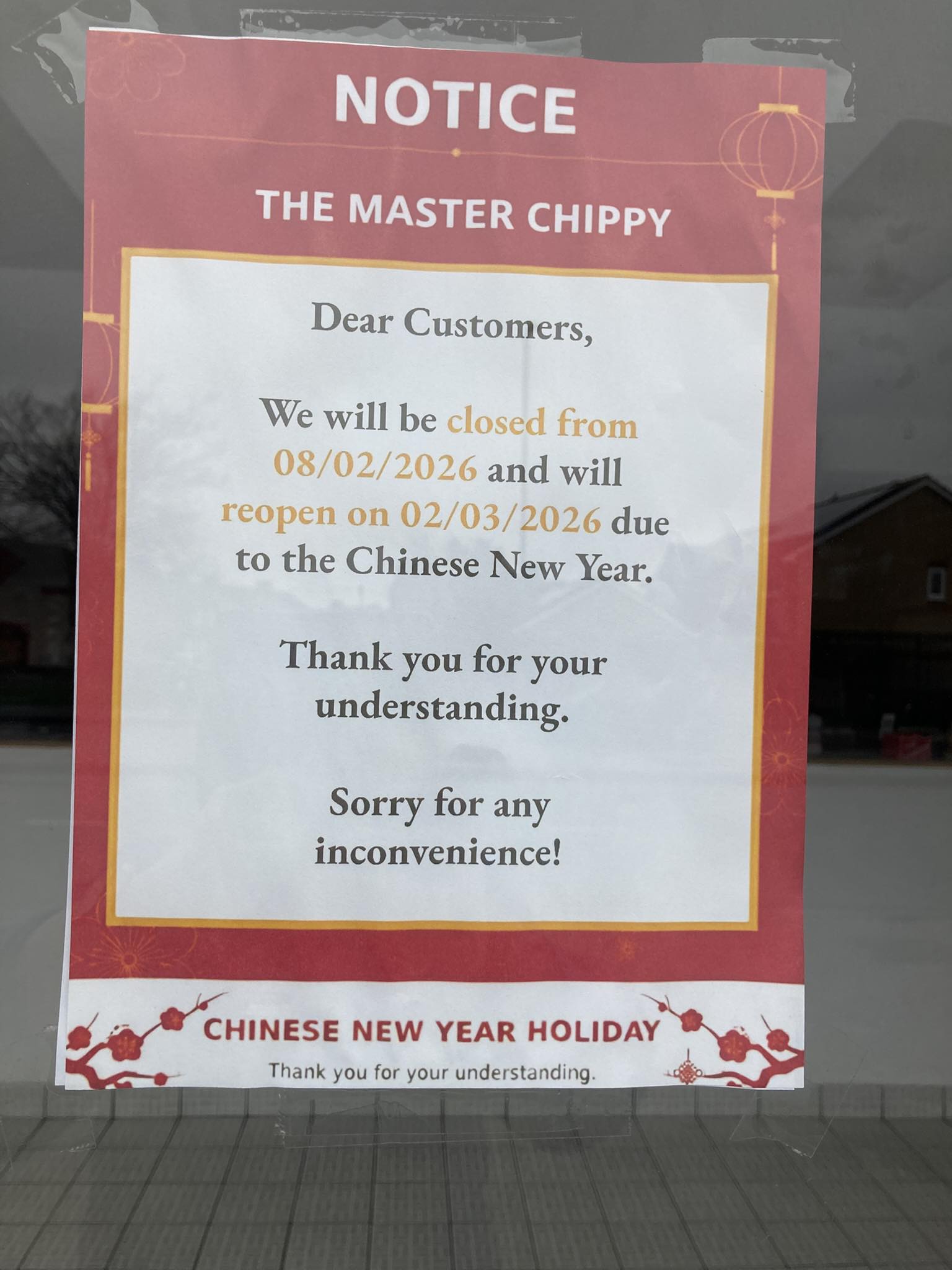 Master Chippy will be closed for a few weeks | Facebook