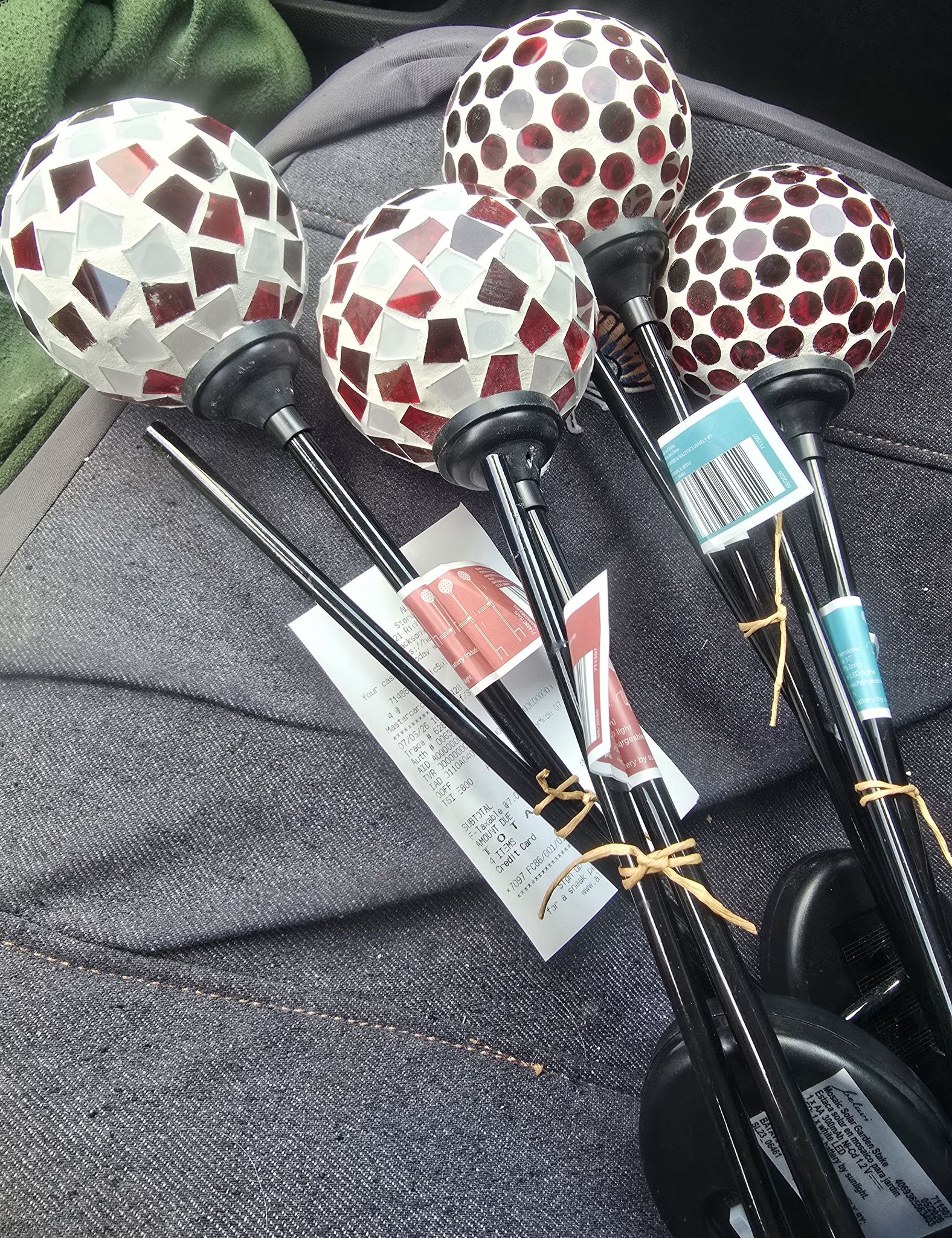 Decorative solar balls at Aldi for $1.69