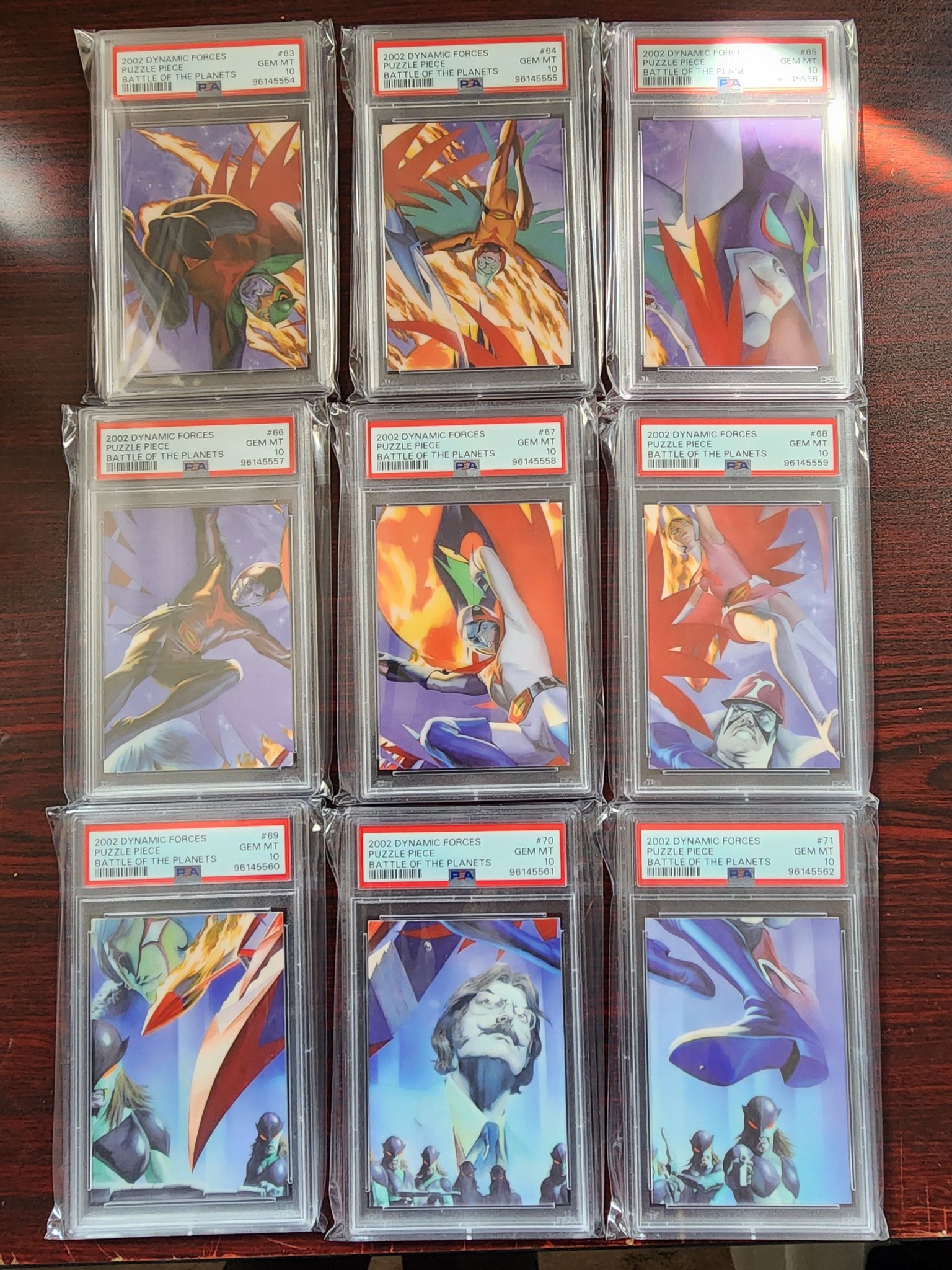 Dynamic Forces Battle of the Planets puzzle pieces set graded PSA