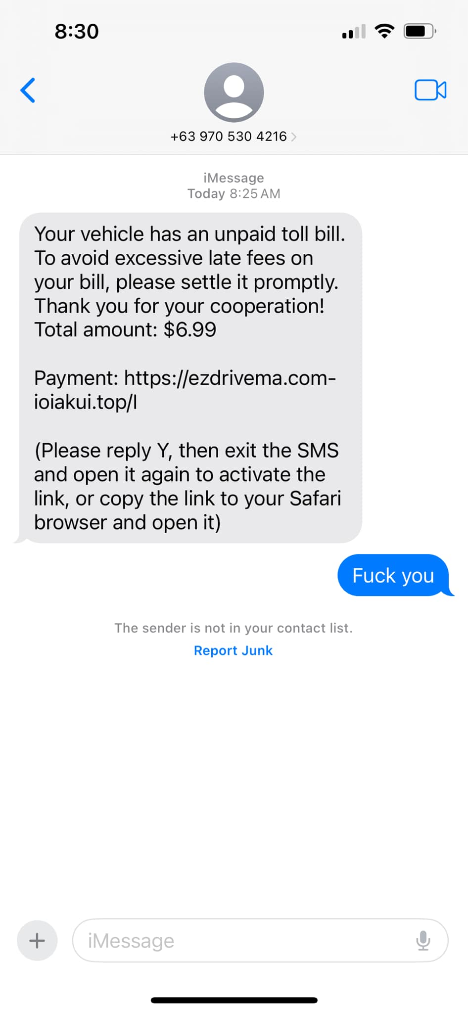 How did a JYP Entertainment scam message reach me?