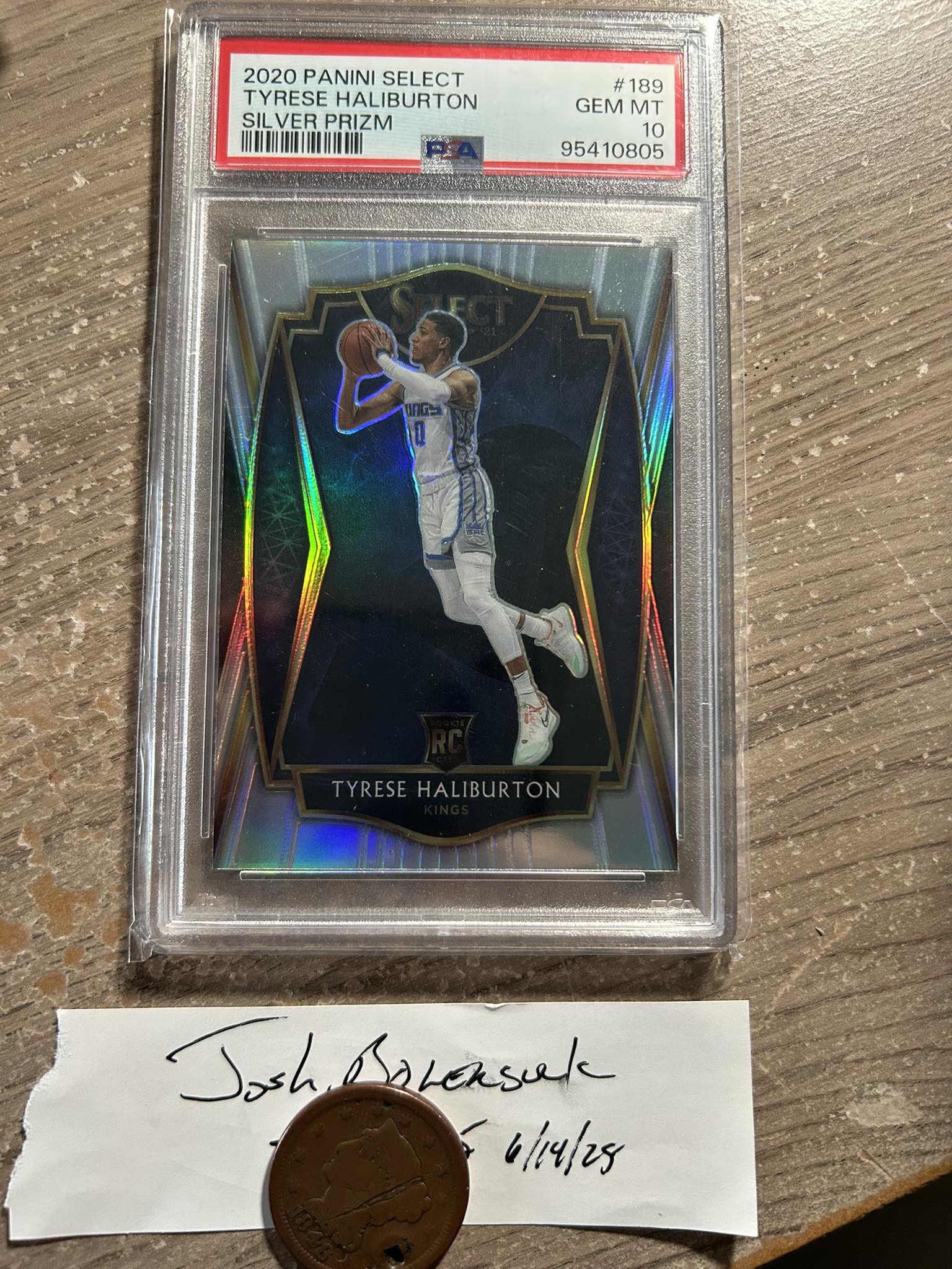 2020 Panini Select Tyrese Haliburton silver RC PSA 10