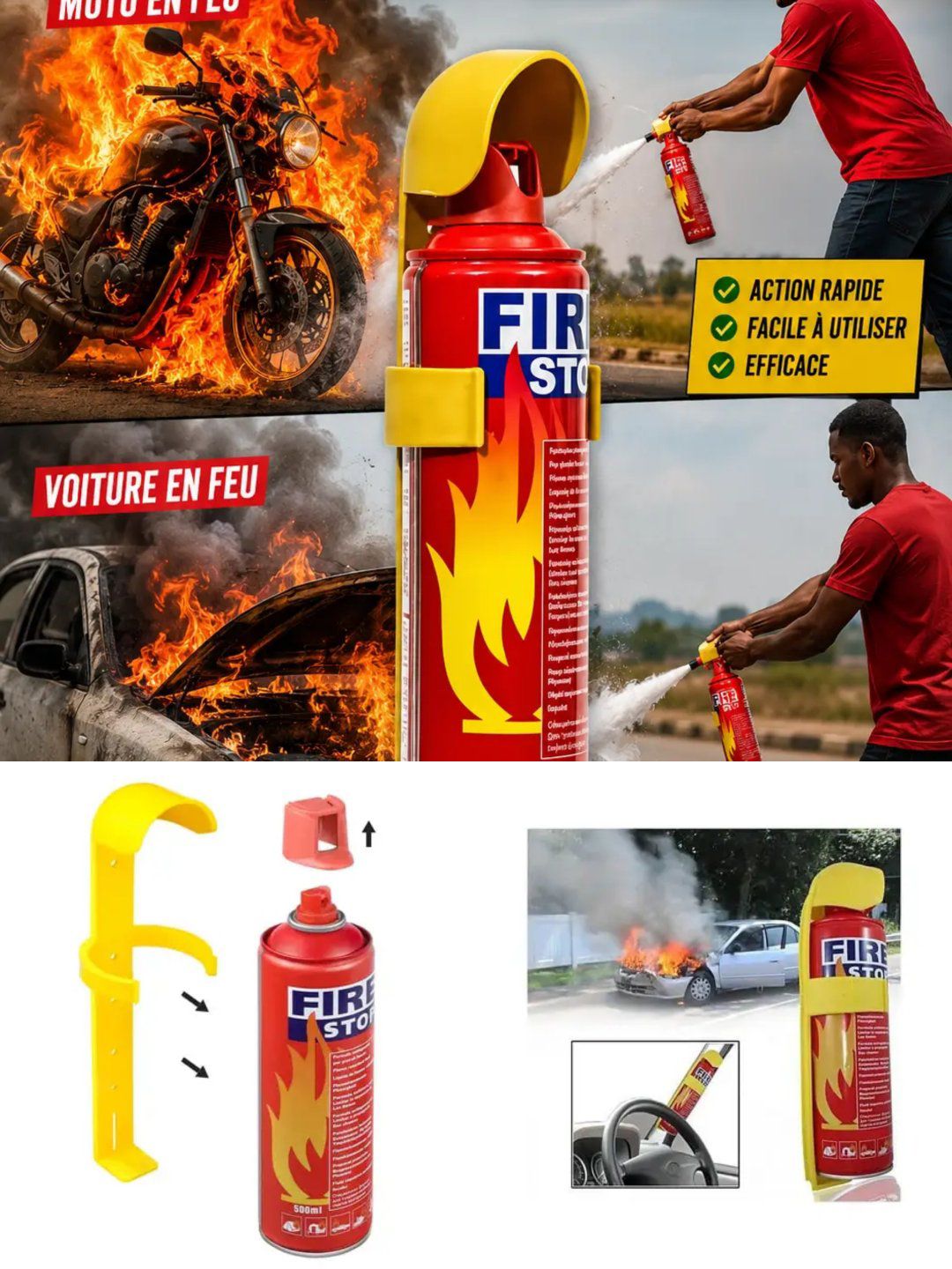 Extincteur en spray 300 ml | Mini extincteur pour la maison | Aérosol