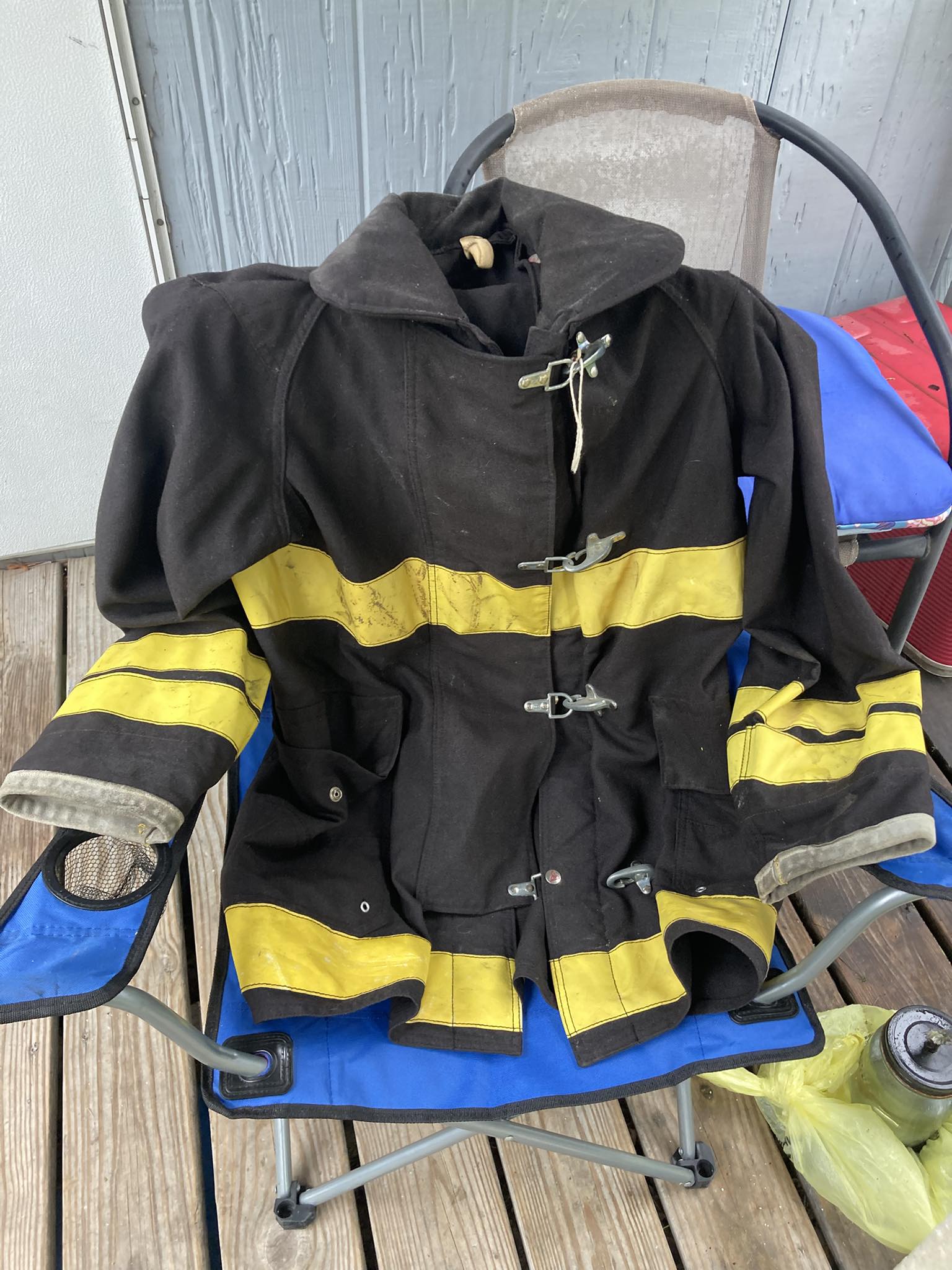 Ralph Lauren firefighter coat display