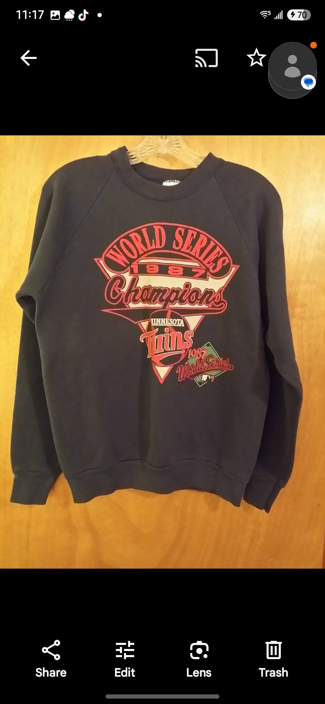 Veste Vintage 1987 Minnesota Twins World Series Champions - Taille M Blanc Satin