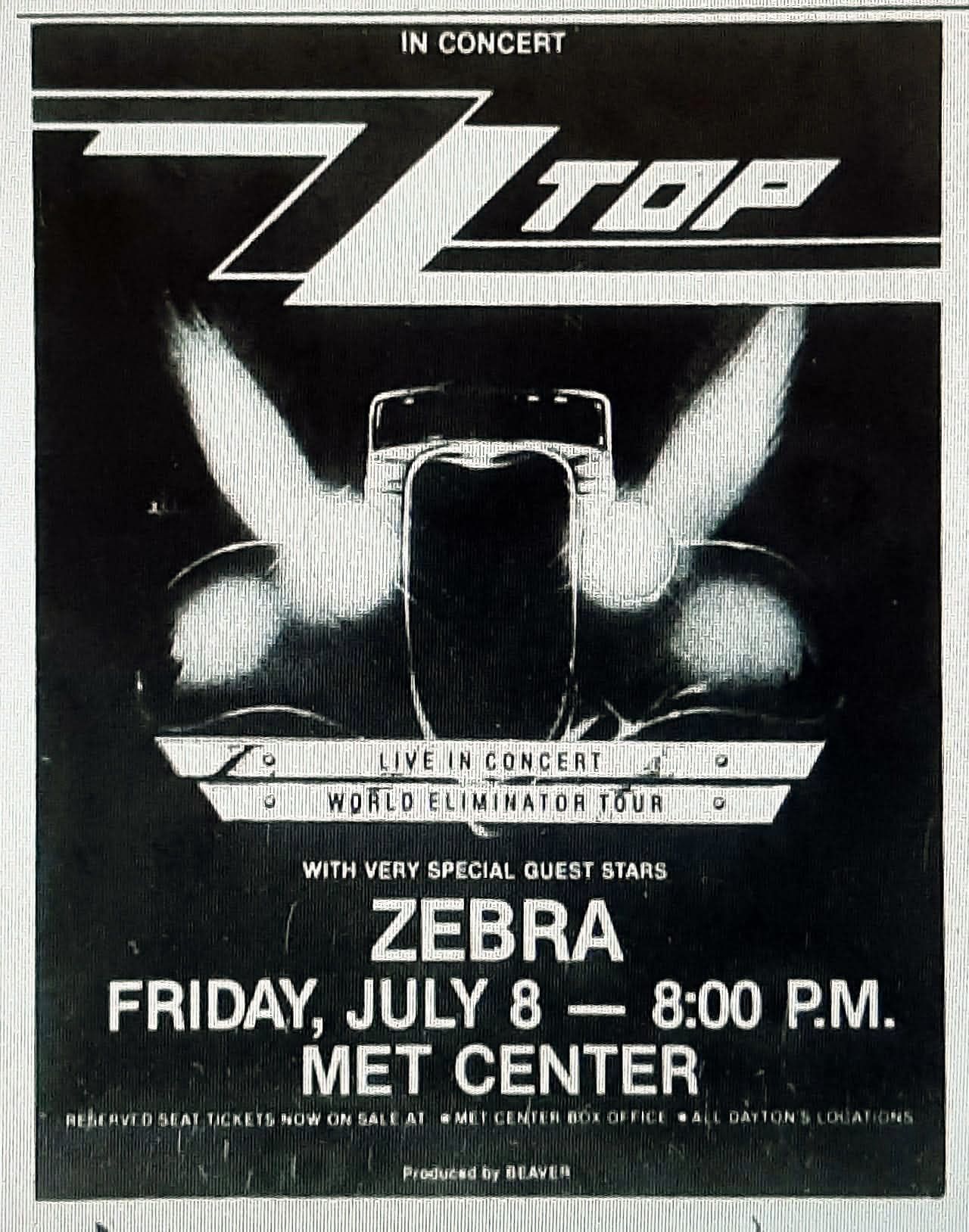 ZZ Top's Eliminator tour with Joan Jett at Frank Erwin Center in 1983