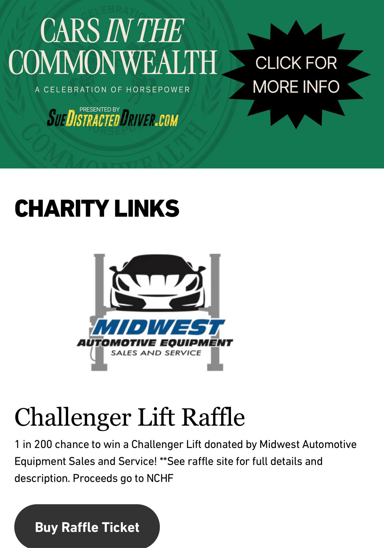 Lexington Car Culture (LCC) | Raffle for a Challenger Lift - is live ...