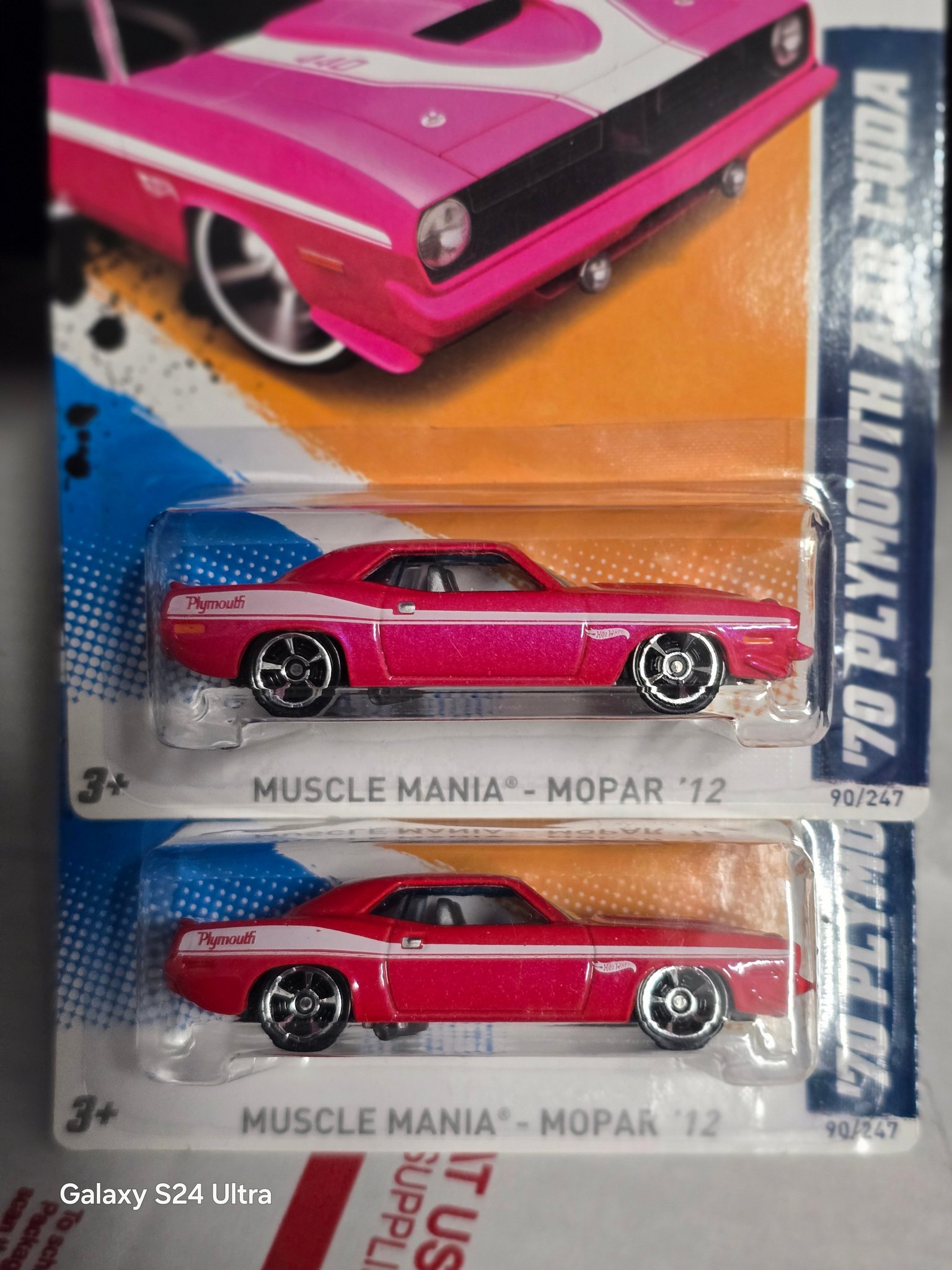 Hot Wheels 1970 Plymouth AAR Cuda. Rare PINK 2012 Muscle Mania