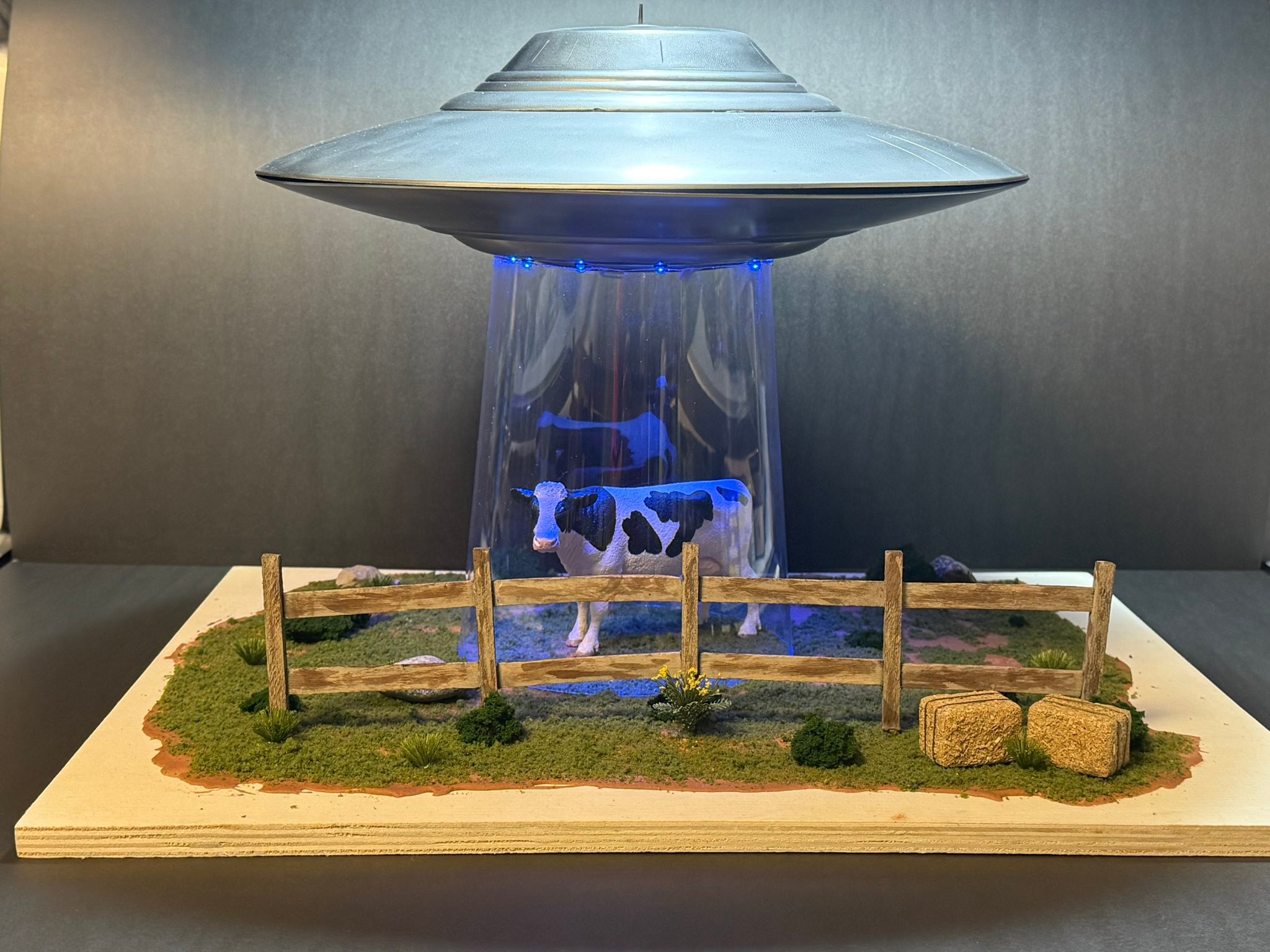 Area 51 UFO model kit in diorama