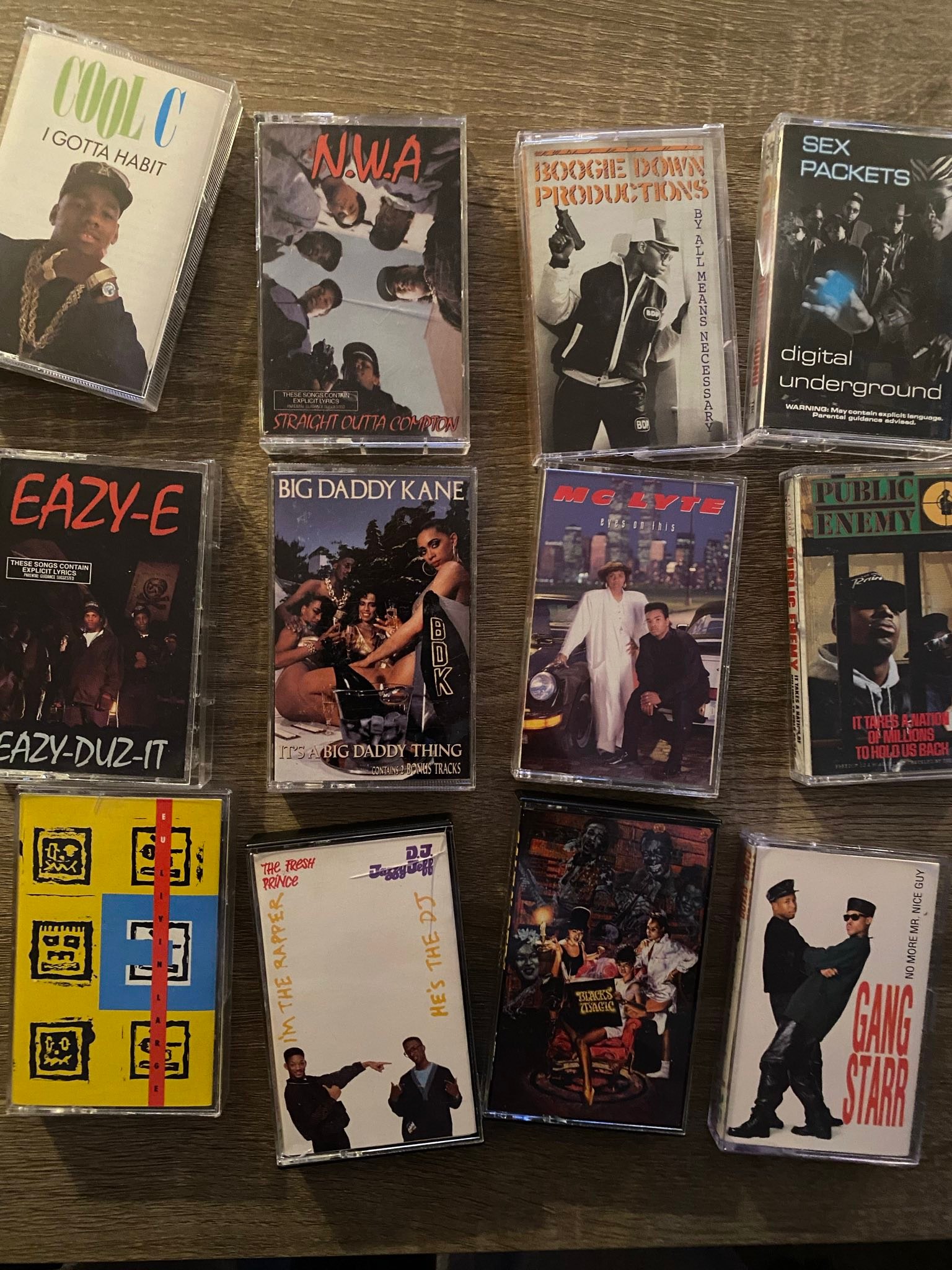 Hip hop CD and cassette collection from 80's and 90's