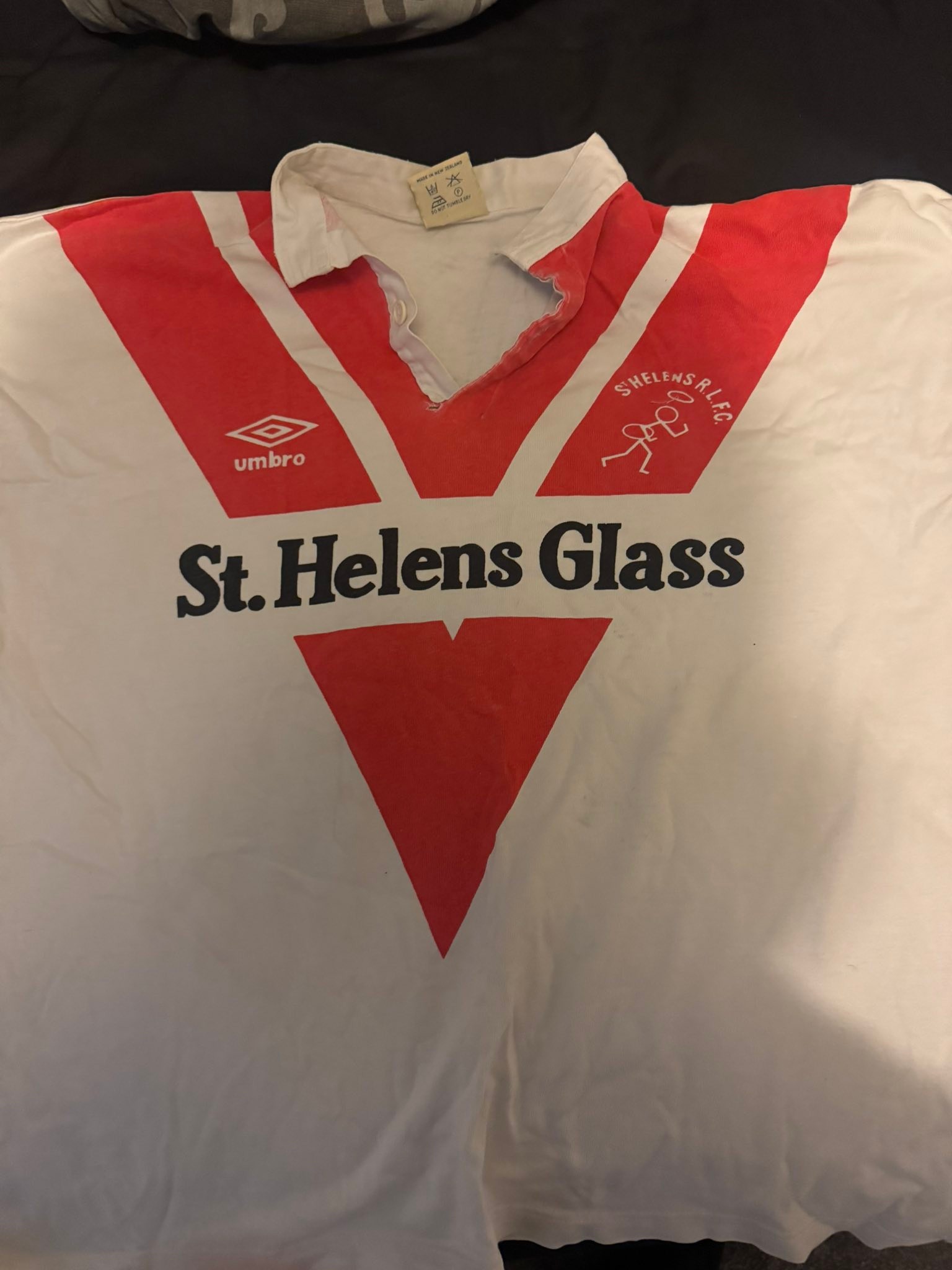Maillot De Rugby Vintage Umbro St Helens - Taille Homme S, Domicile 1991, Sponsor McEwans - Occasion