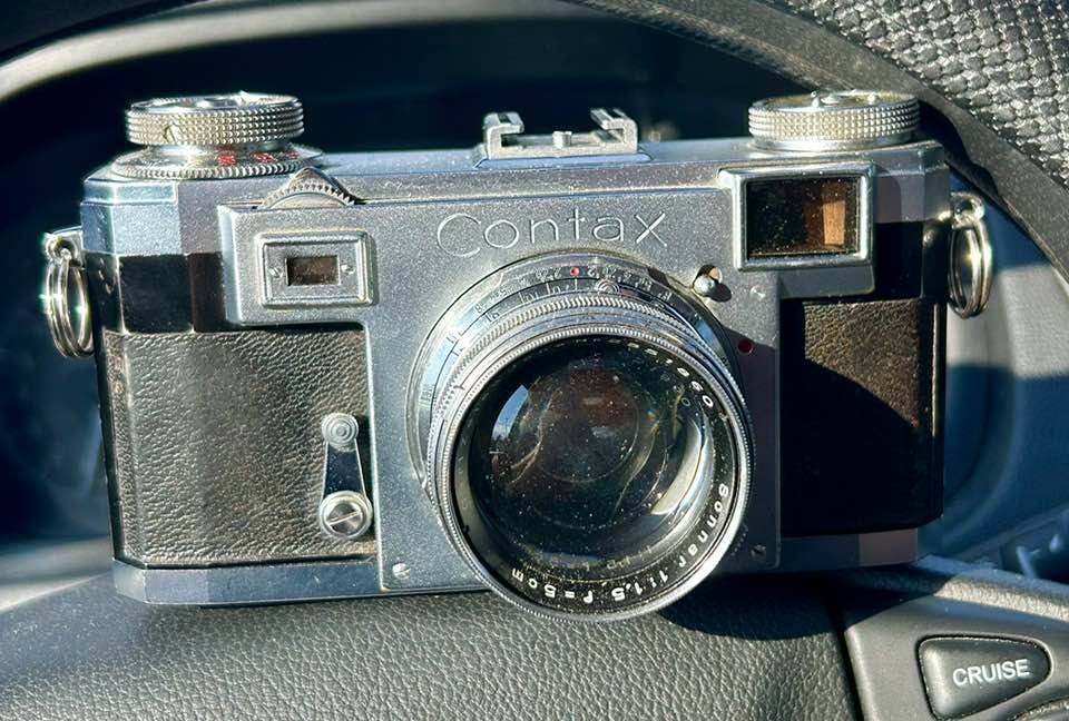 Postwar Contax IIa rangefinder camera with 50mm f/1.5 Zeiss Sonnar