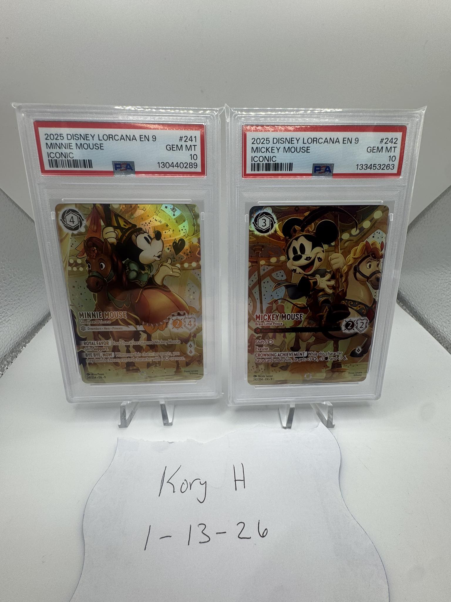 PSA 10 Brave Little Prince Mickey Mouse Lorcana card for sale