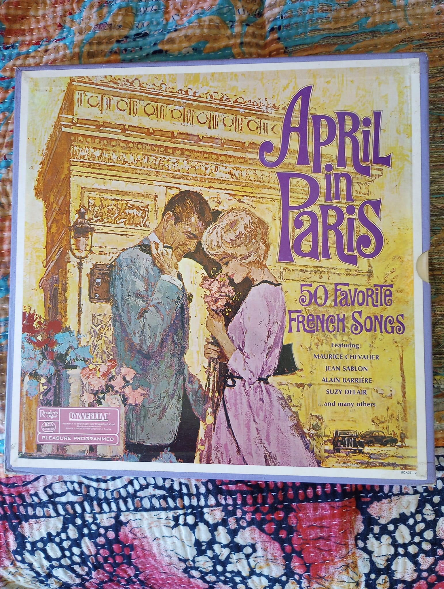Vintage collection of six Michèle Richard vinyl LP records. This