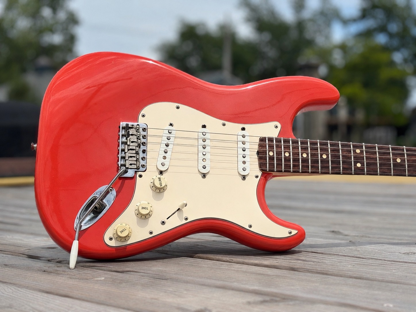 A beautiful one owner 1962 Stratocaster in fiesta red