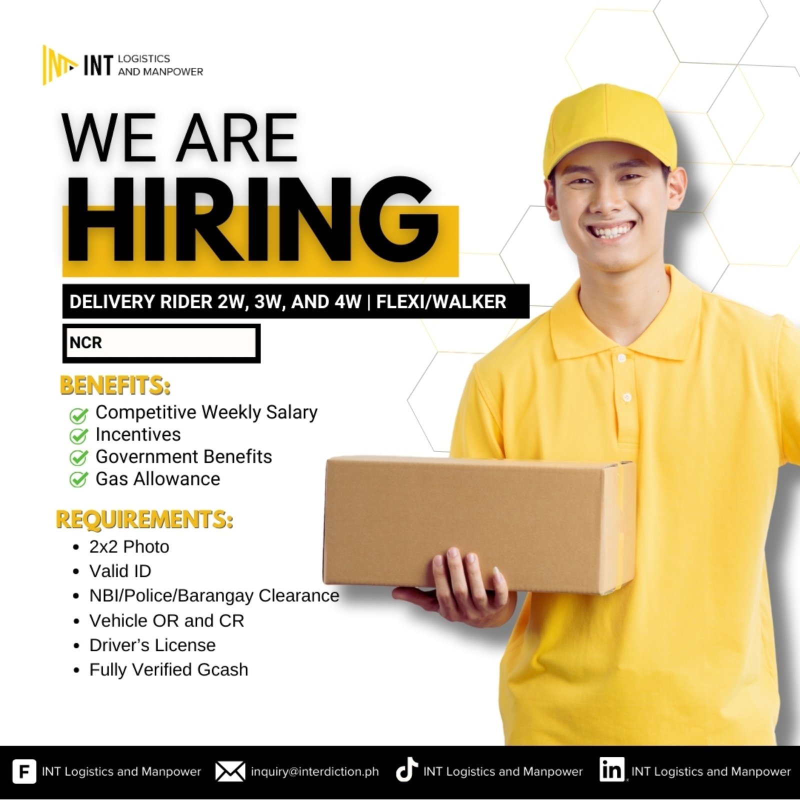 Delivery Riders / Drivers / Messenger - JOB HIRING | **INT Logistics ...