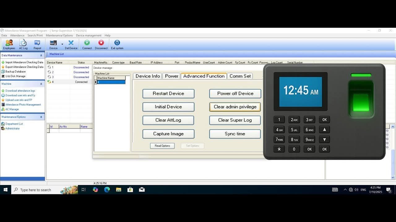 Reset administrator privileges on Zkteco device?